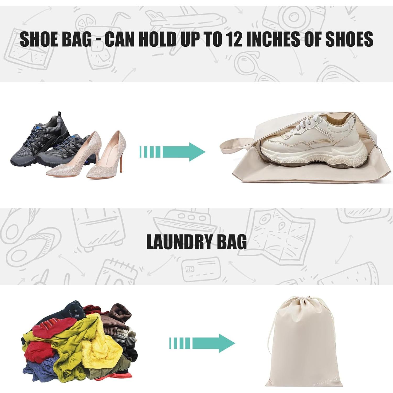 Organizador de Equipaje ANPICKO 10 Piezas Beige Poliester