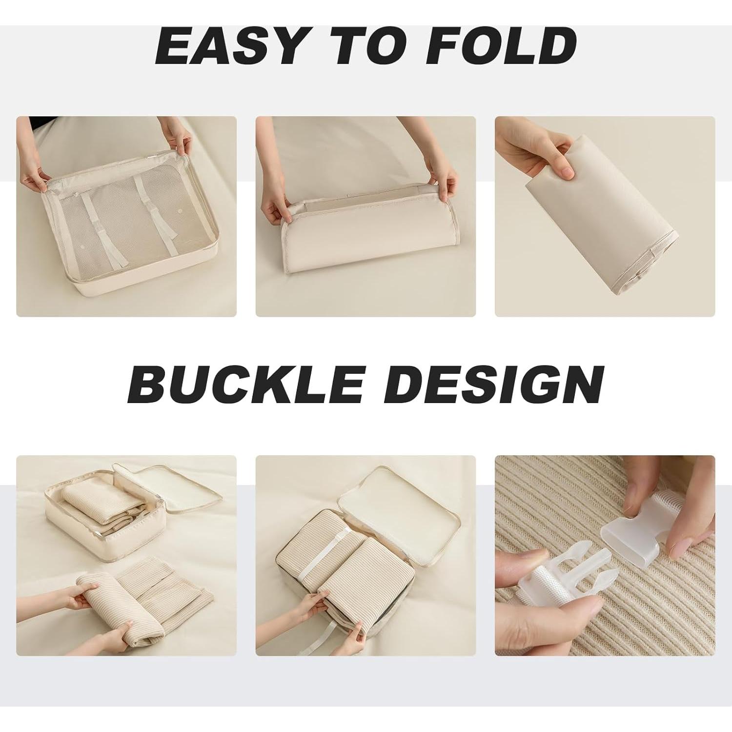 Organizador de Equipaje ANPICKO 10 Piezas Beige Poliester