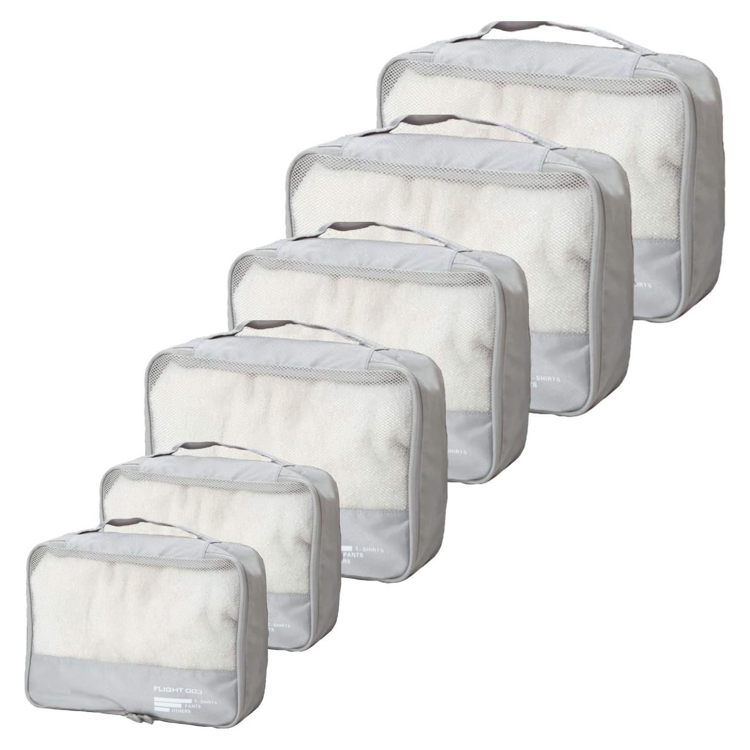 Juego de Cubos de Empaque Vallilan 6 Piezas Gris 24 Pulgadas