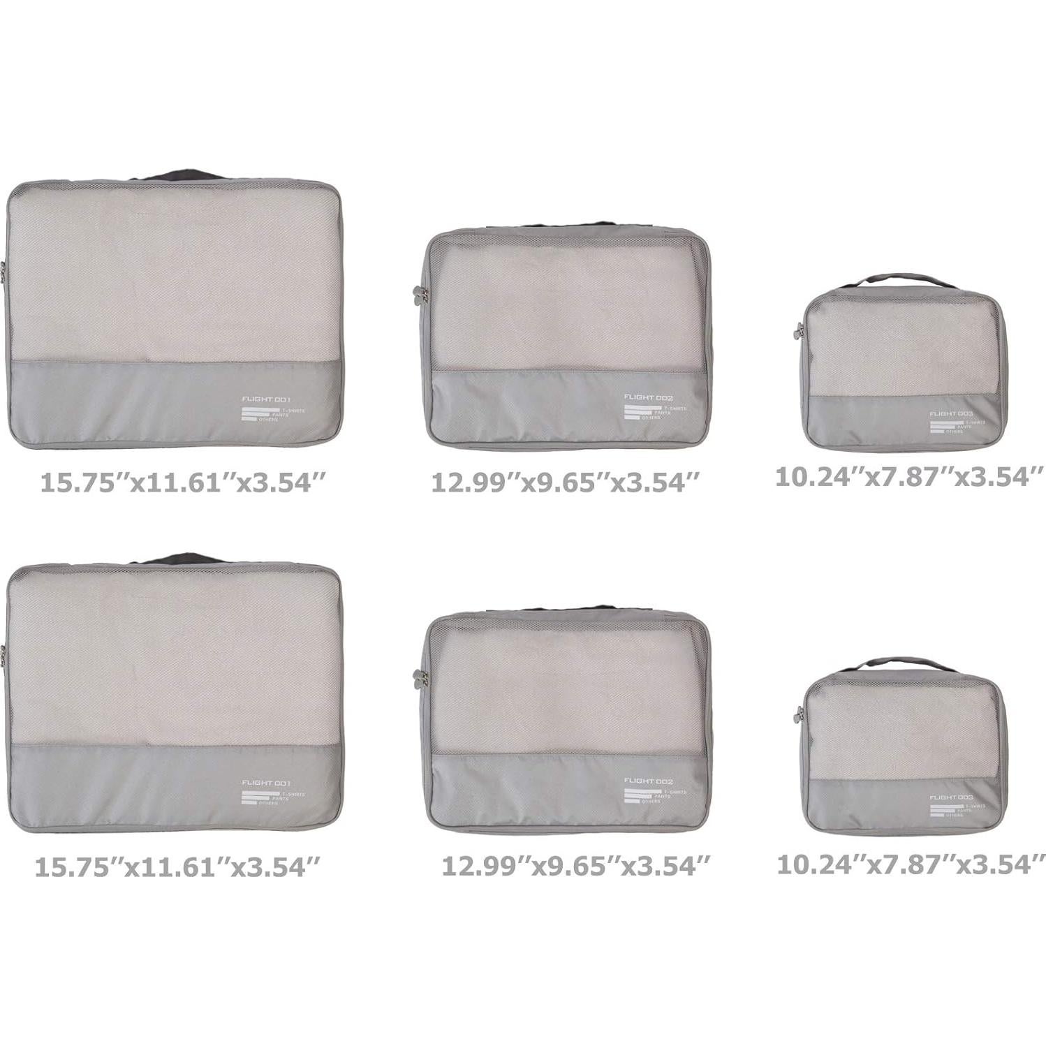 Juego de Cubos de Empaque Vallilan 6 Piezas Gris 24 Pulgadas