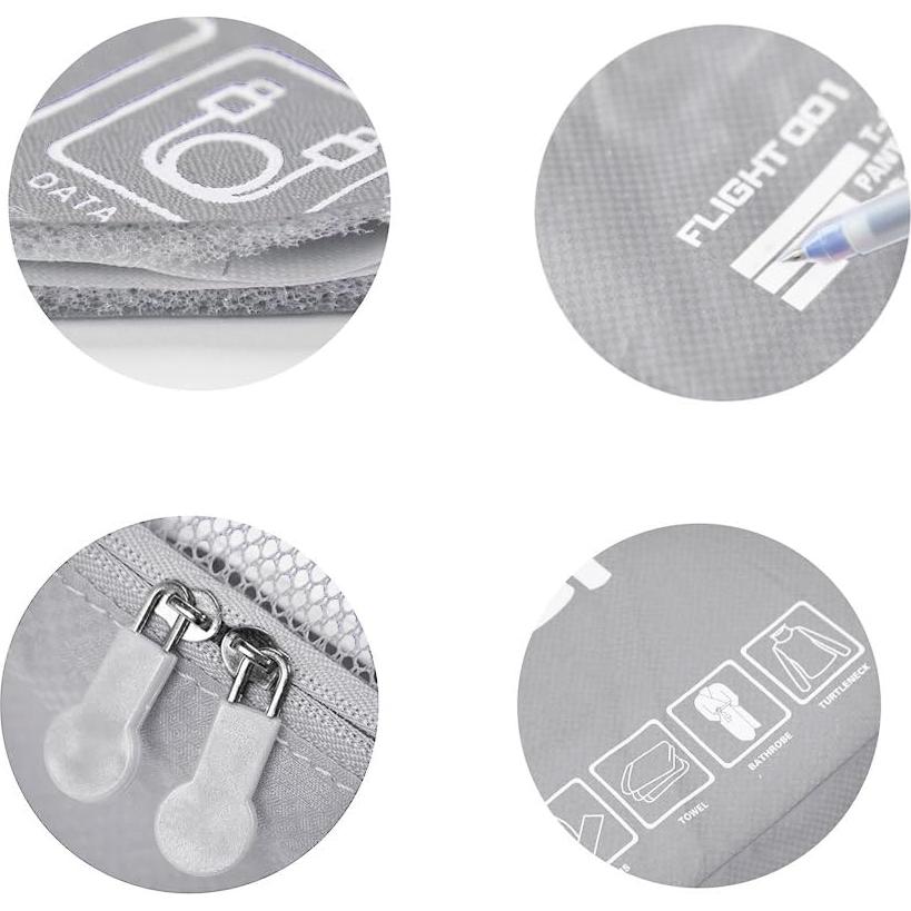 Juego de Cubos de Empaque Vallilan 6 Piezas Gris 24 Pulgadas