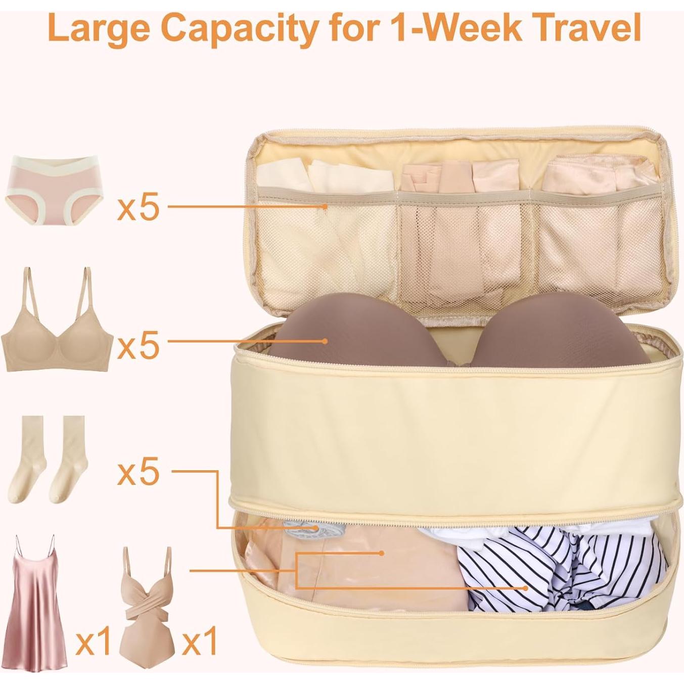 Bolsa Organizadora de Ropa Interior Cambond 4-en-1 Beige