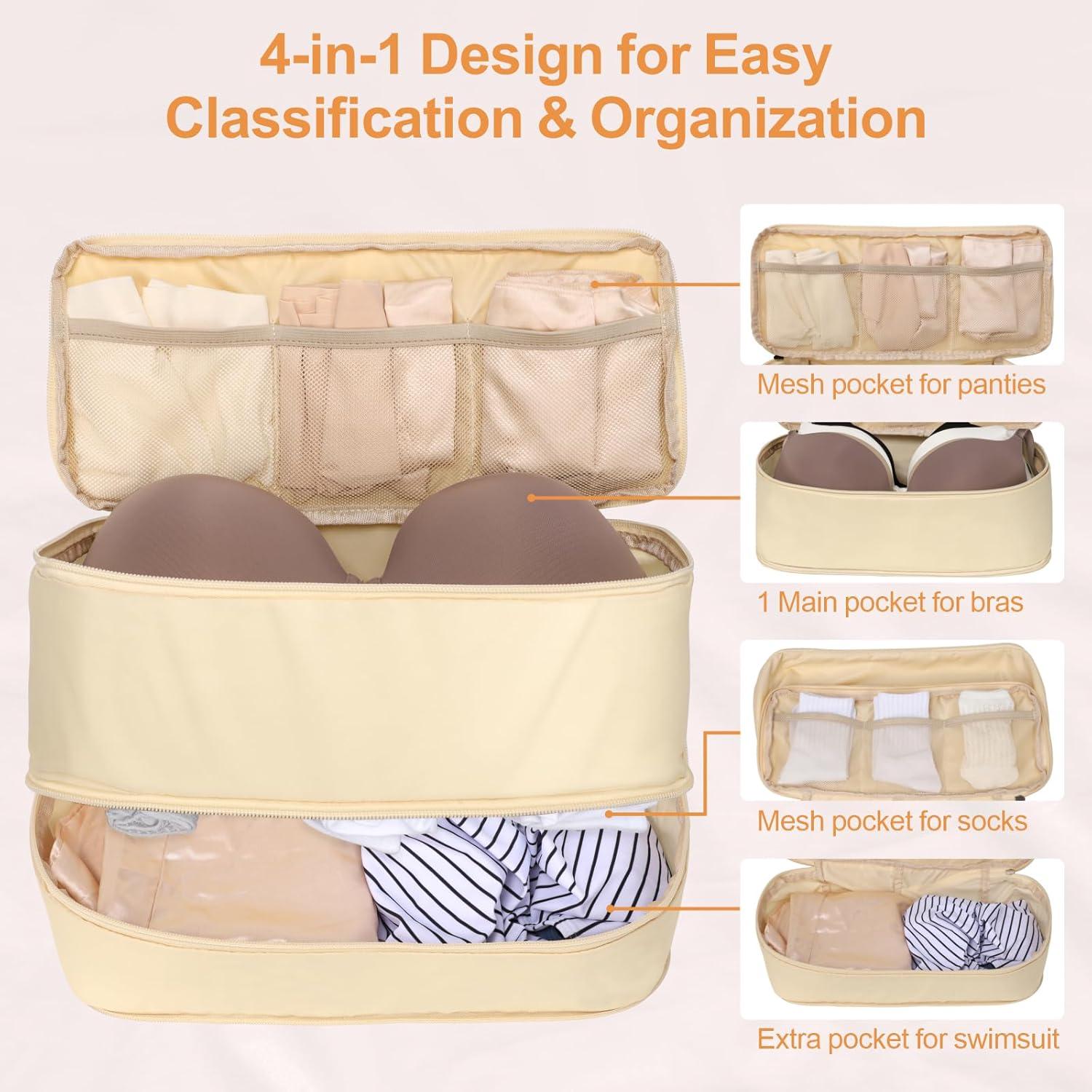 Bolsa Organizadora de Ropa Interior Cambond 4-en-1 Beige