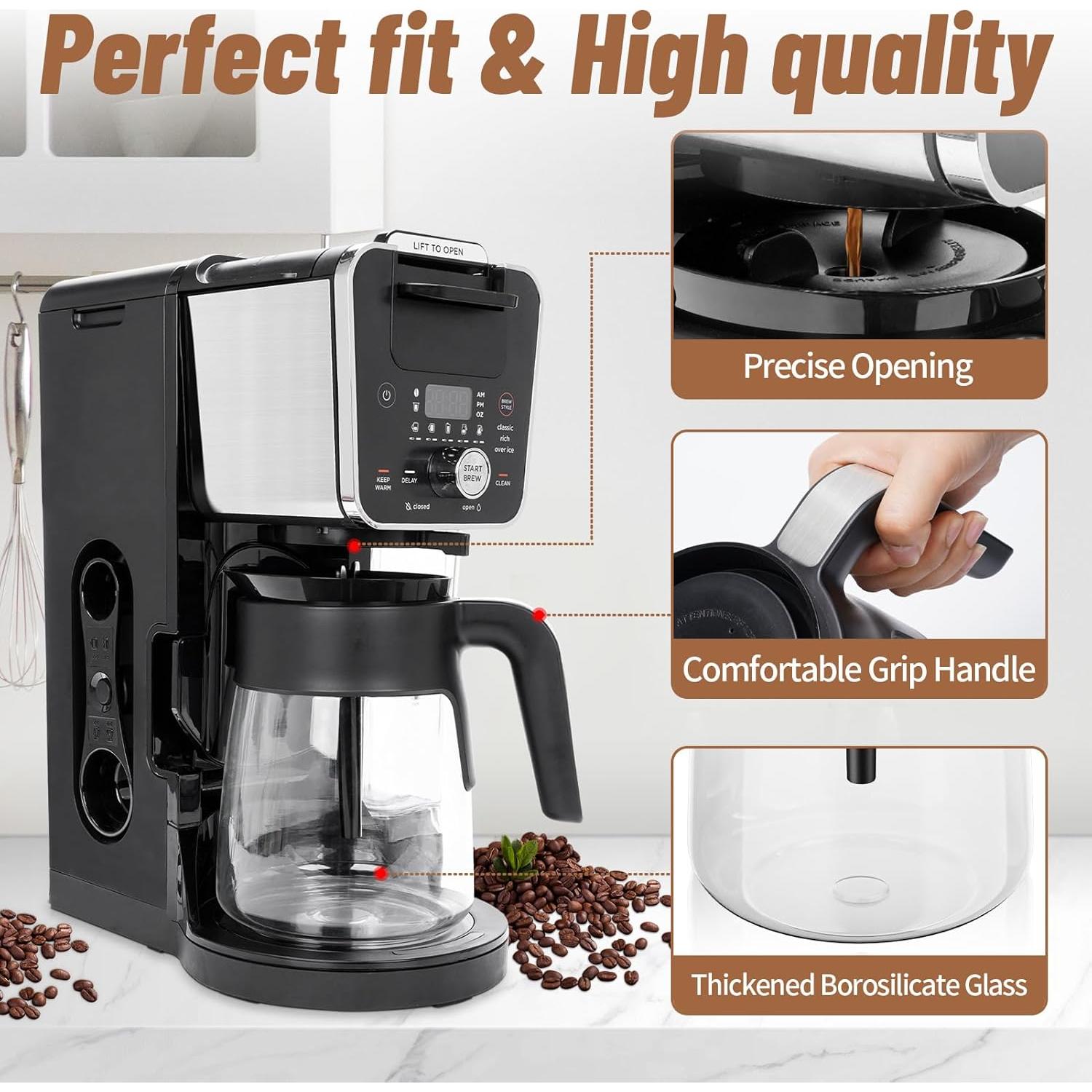 Jarra de Café Ninja 12 Tazas JYNTU Vidrio Resistente