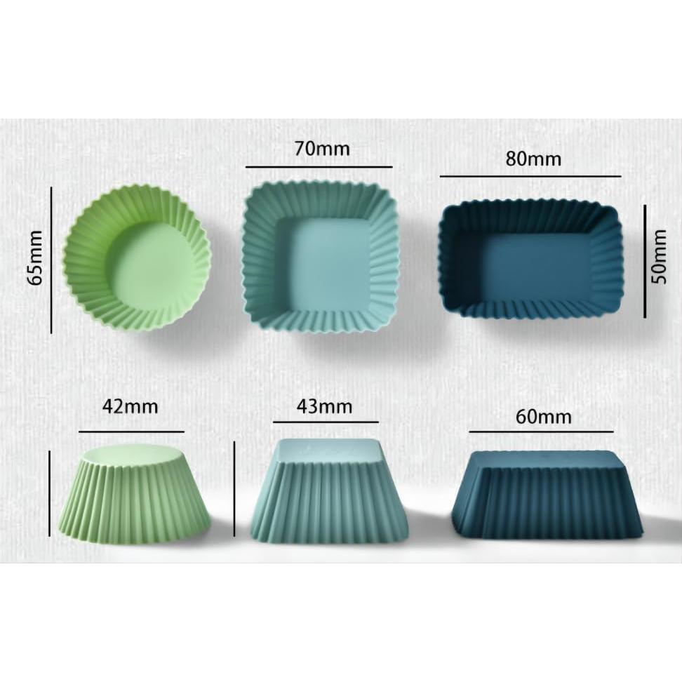 Paquete de 12 Tazas de Hornear Silicona LLdousahy 300ml