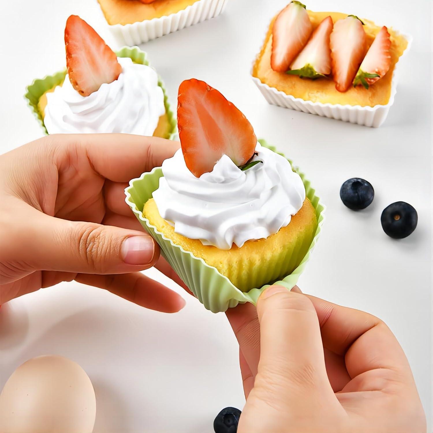 Paquete de 12 Tazas de Hornear Silicona LLdousahy 300ml