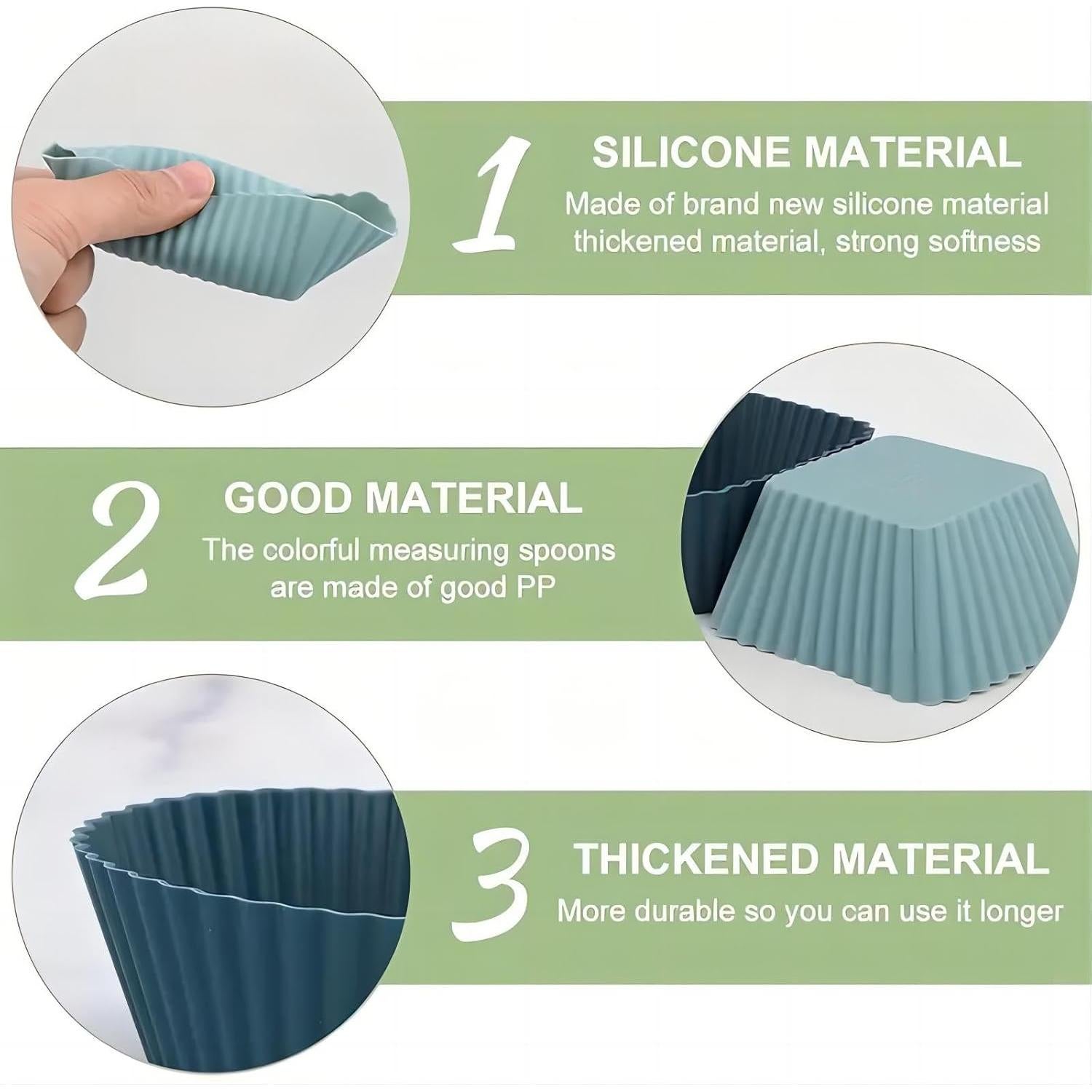 Paquete de 12 Tazas de Hornear Silicona LLdousahy 300ml