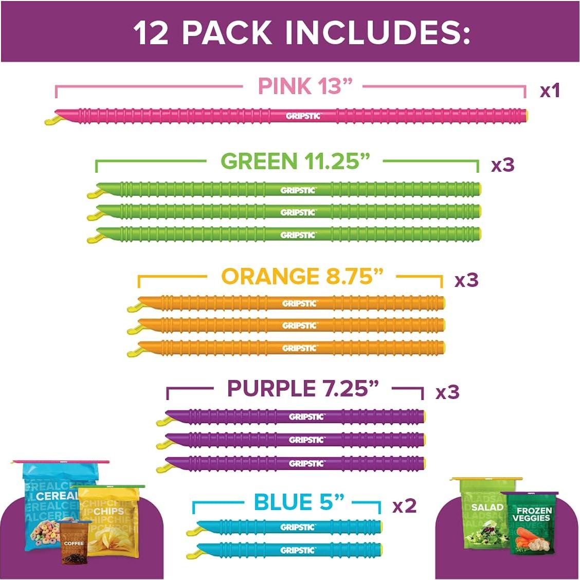 Clip de bolsa GripStic Original - Set de 12 reutilizables