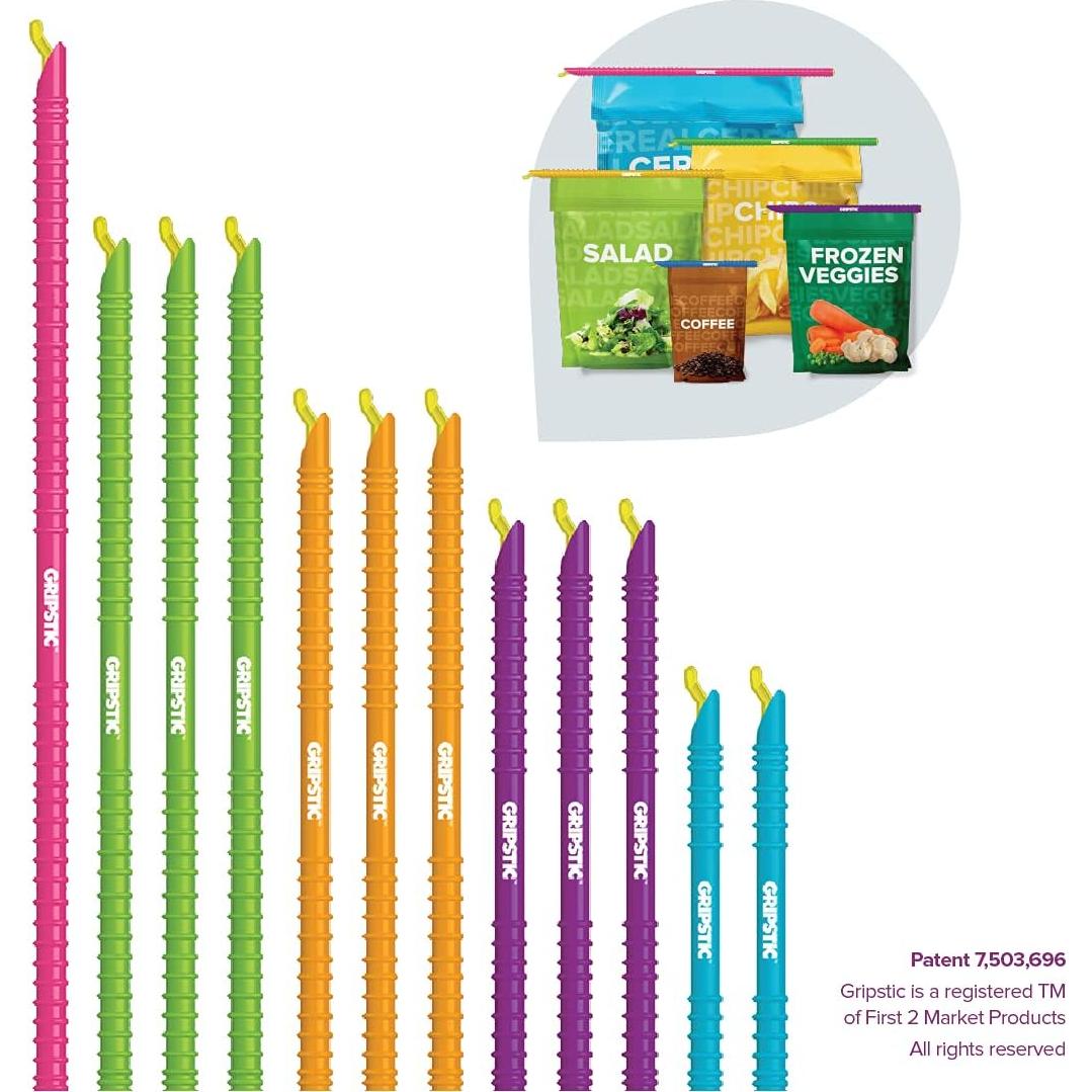 Clip de bolsa GripStic Original - Set de 12 reutilizables