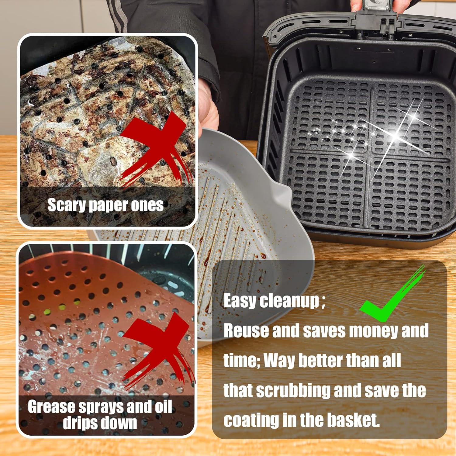 Forros de Silicona Cuadrados 20,32 cm para Freidora de Aire