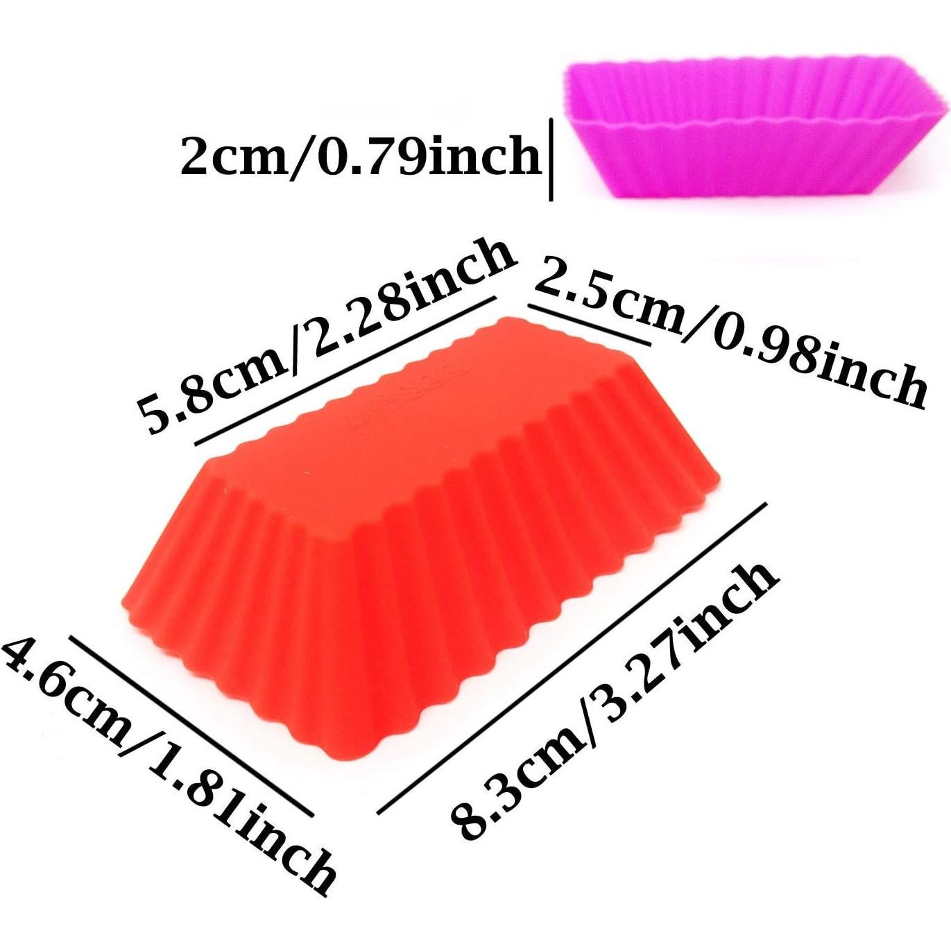 Honbay 12 Moldes de Silicona Rectangulares Reutilizables