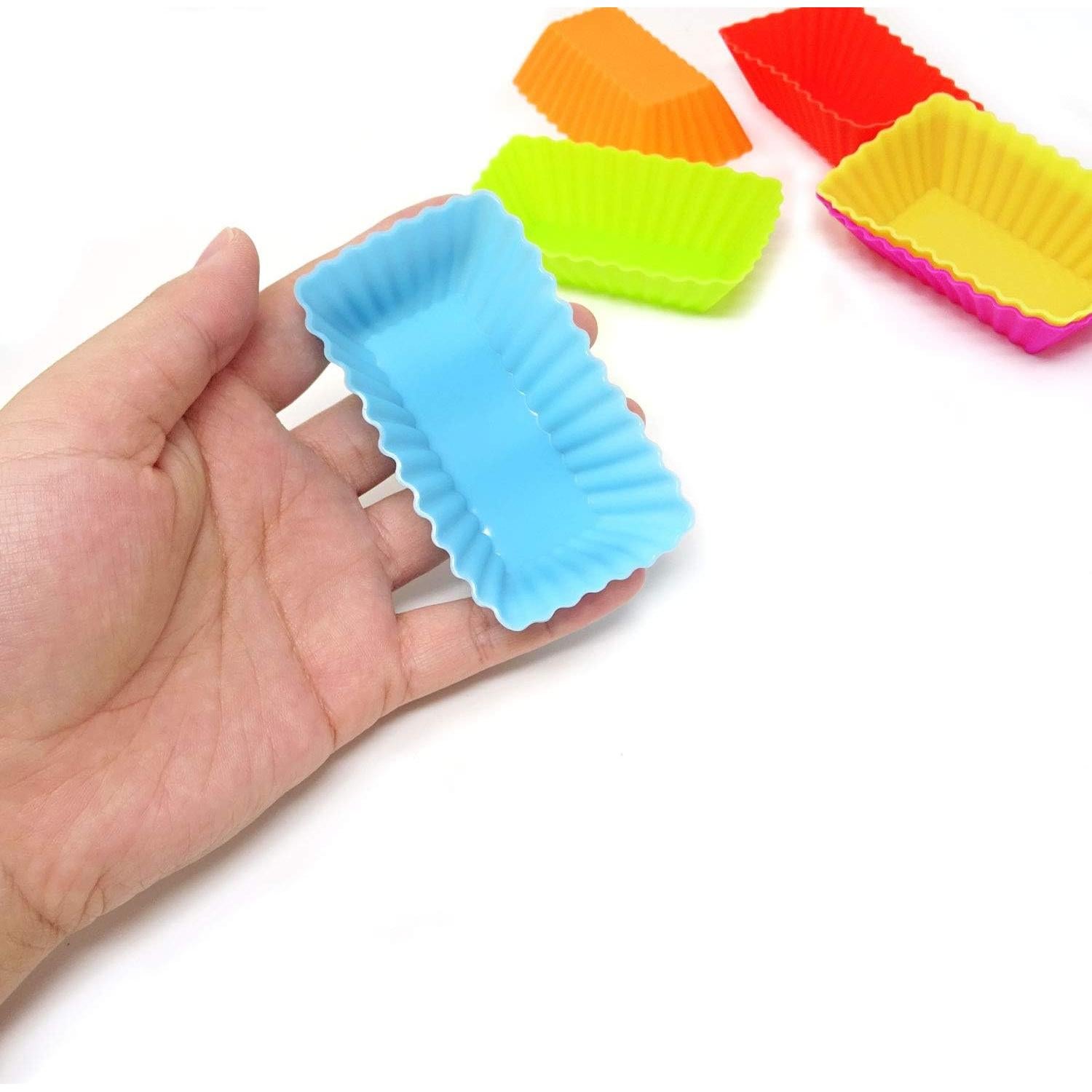 Honbay 12 Moldes de Silicona Rectangulares Reutilizables