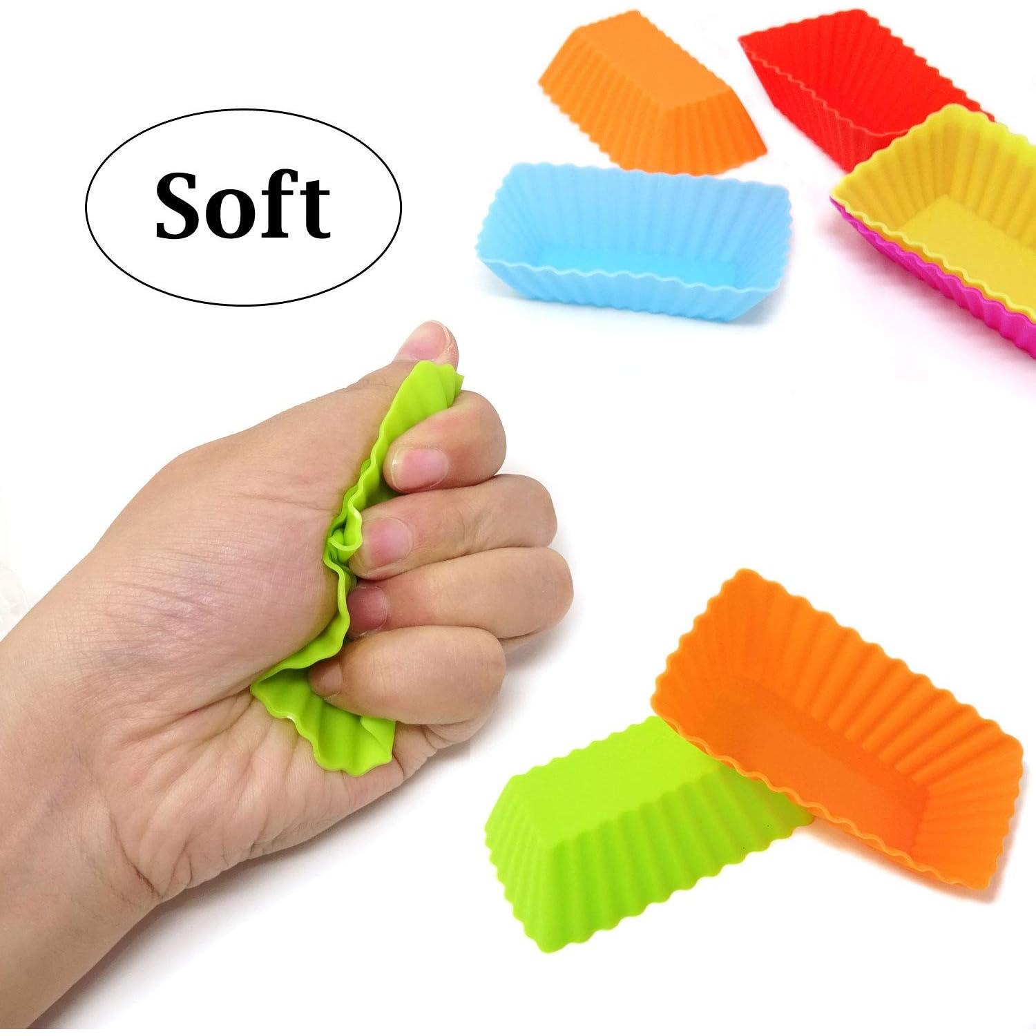 Honbay 12 Moldes de Silicona Rectangulares Reutilizables