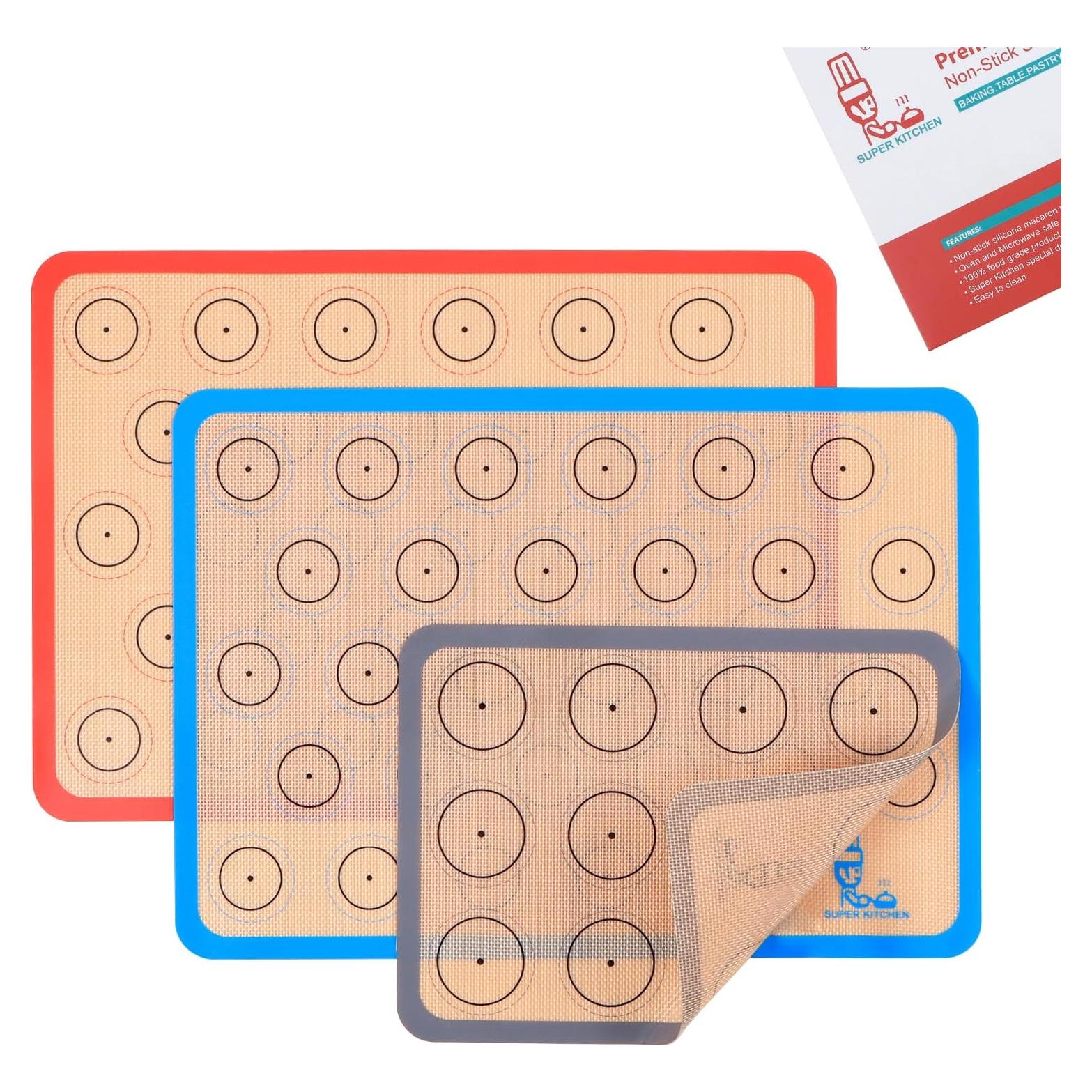 Alfombrilla de Hornear Silicona Antiadherente 3 Piezas