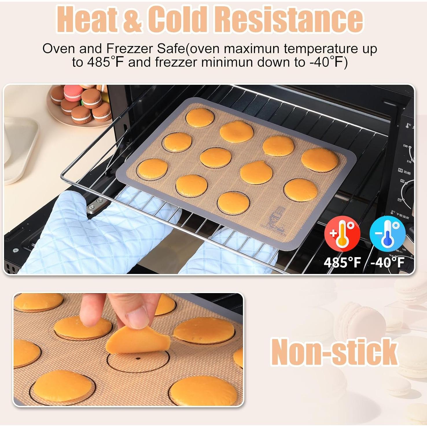 Alfombrilla de Hornear Silicona Antiadherente 3 Piezas