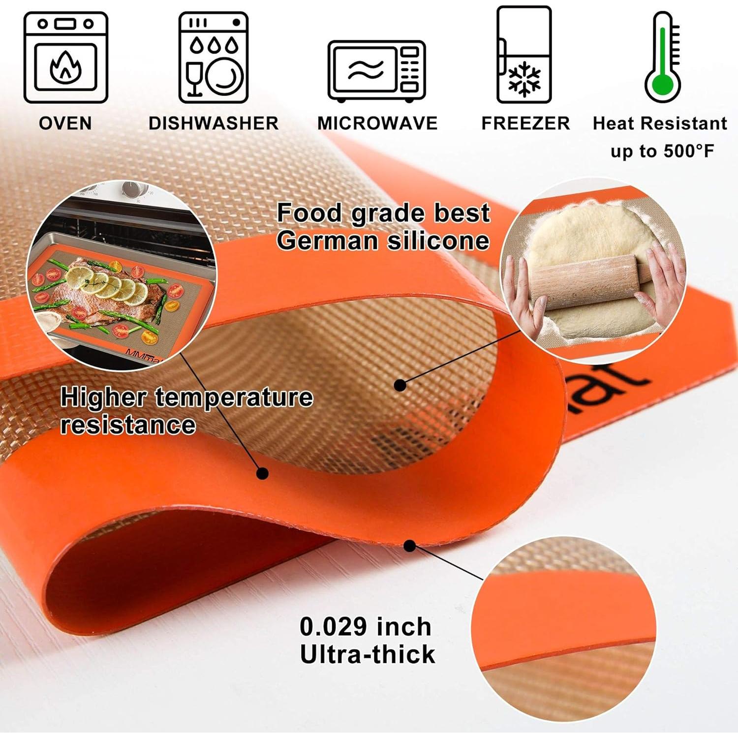 Alfombrillas de Hornear de Silicona MMMAT - Juego de 2