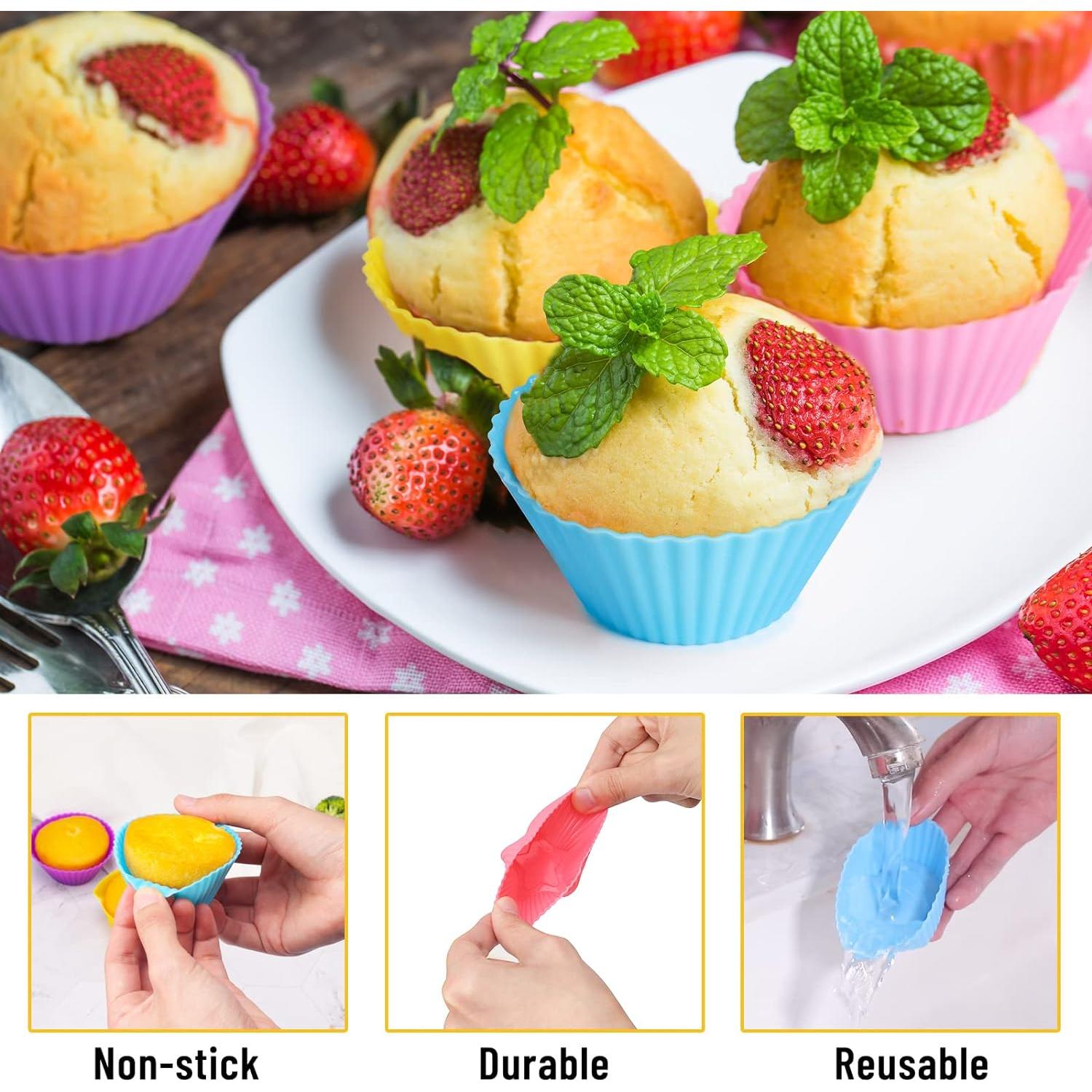Moldes de Cupcake Silicona Reutilizables LetGoShop 24 Piezas