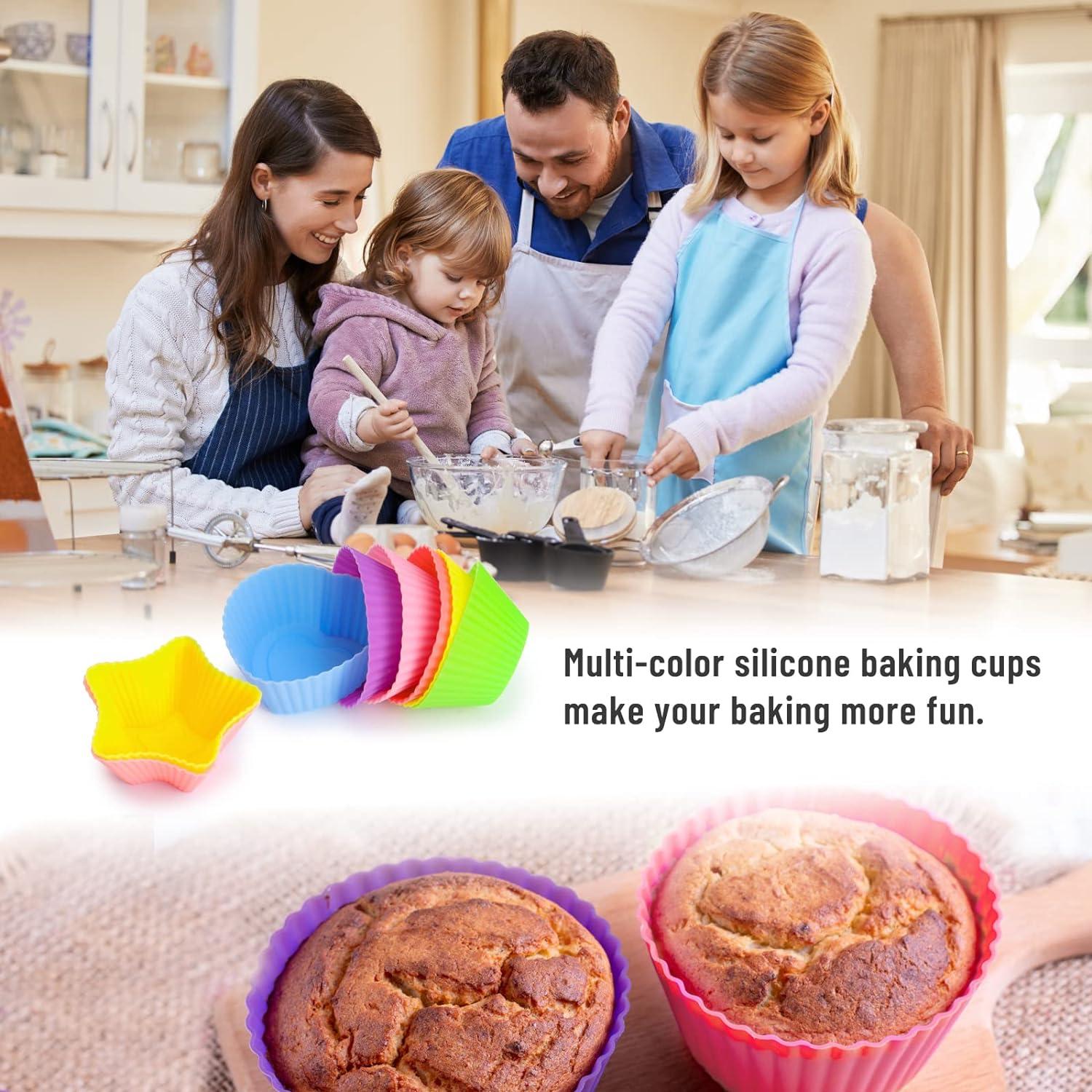 Moldes de Cupcake Silicona Reutilizables LetGoShop 24 Piezas