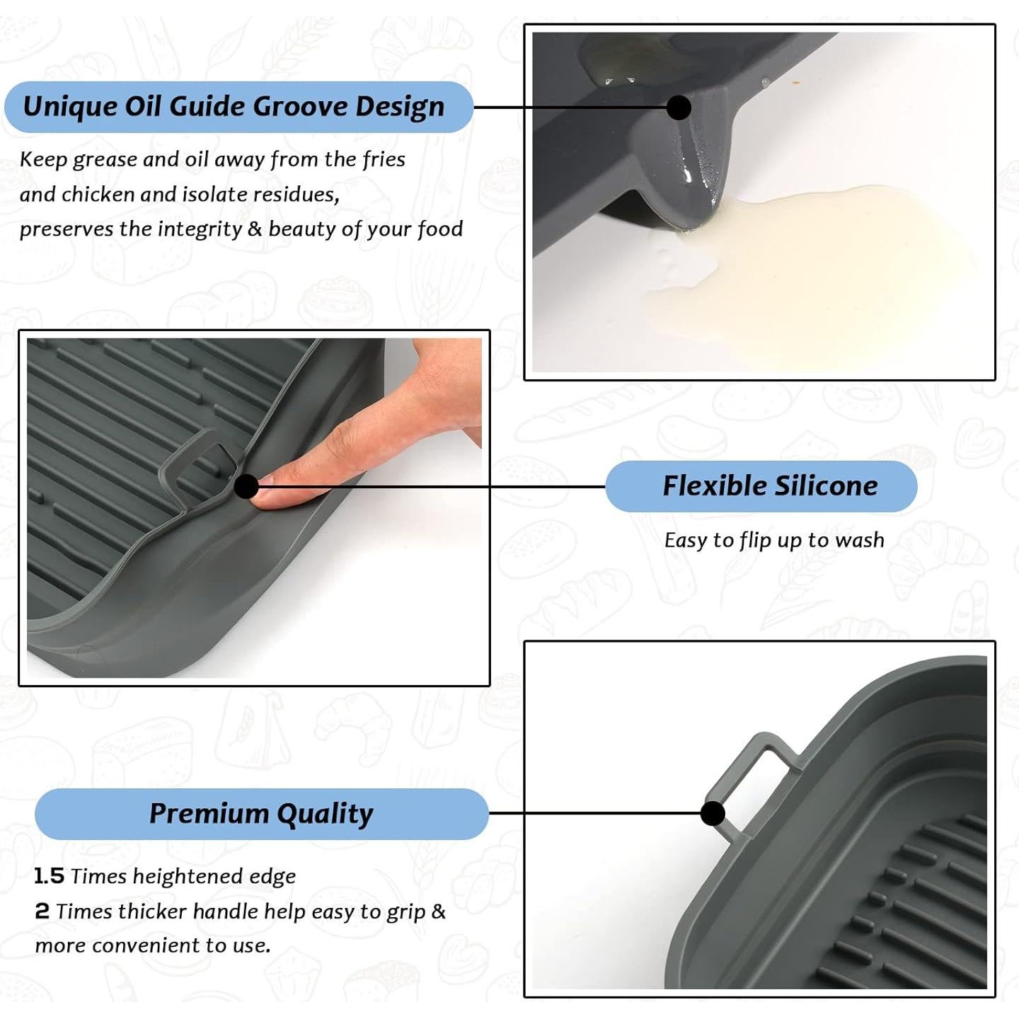 Forros de Silicona Loveuing 8.5" para Freidora de Aire