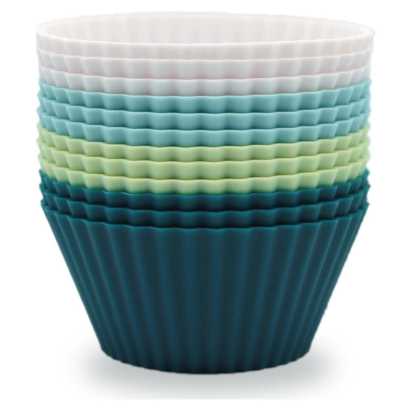 Tazas de Muffin de Silicona SAWNZC 12 Piezas Reutilizables
