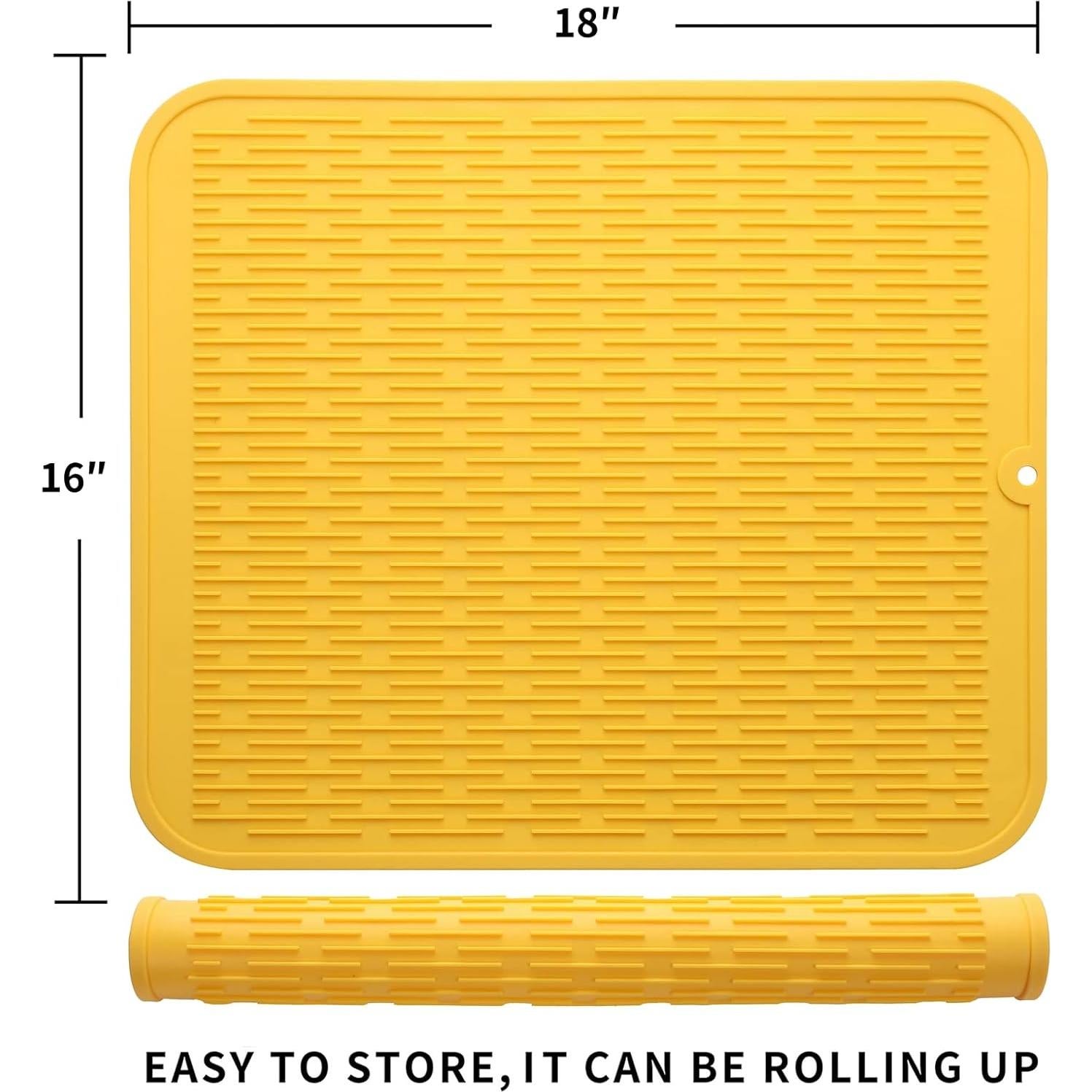 Alfombrilla de Secado de Platos MicoYang XL Amarilla 45x40cm