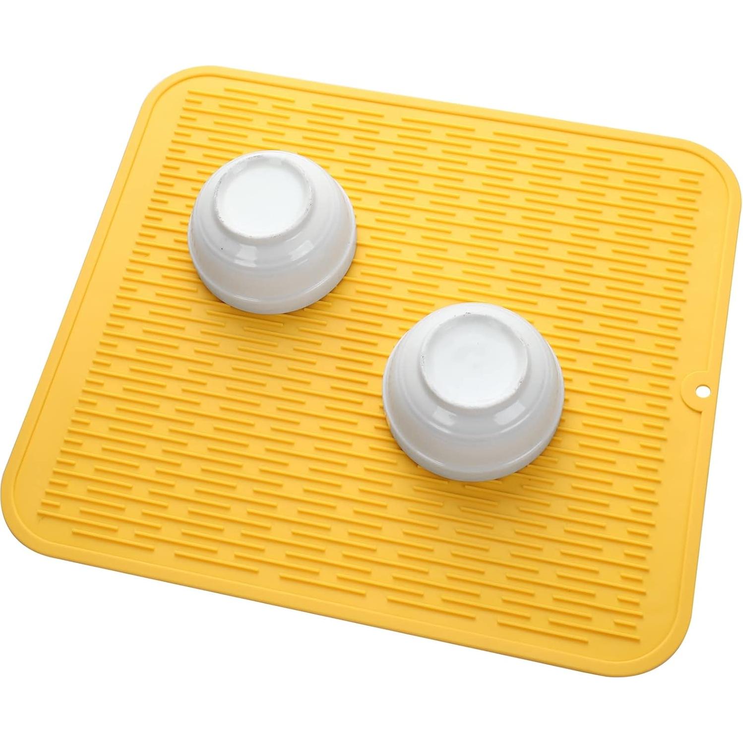 Alfombrilla de Secado de Platos MicoYang XL Amarilla 45x40cm