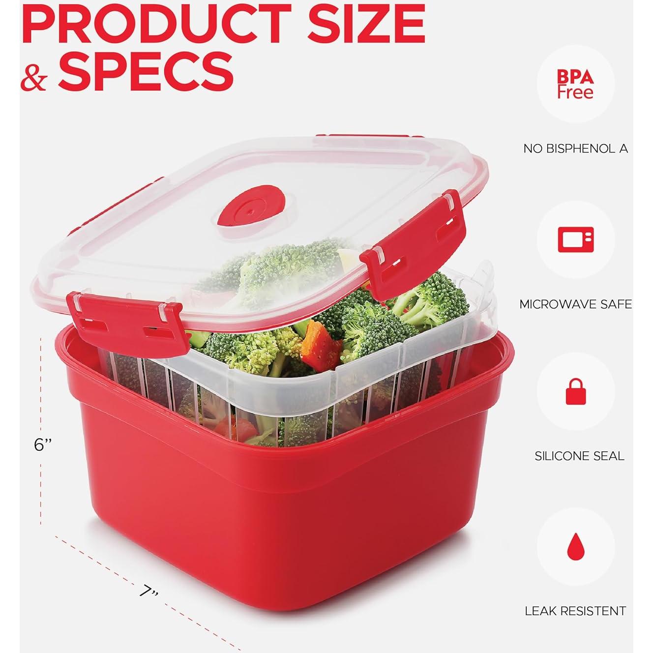 Vaporera de Verduras Tafura 2L con Tapa Hermética y Colador