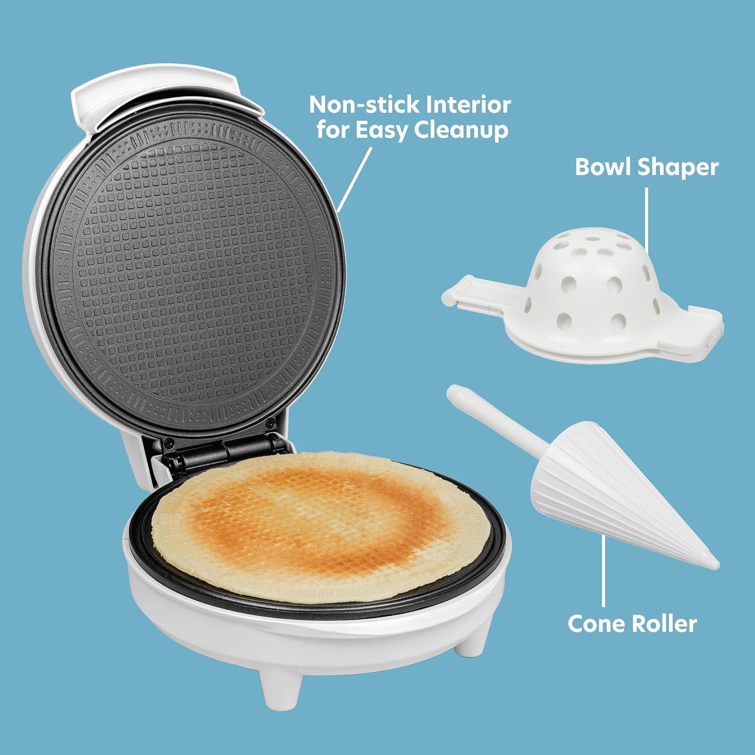 Hacedor de Conos y Cuencos de Waffle CucinaPro 350W Antiadherente