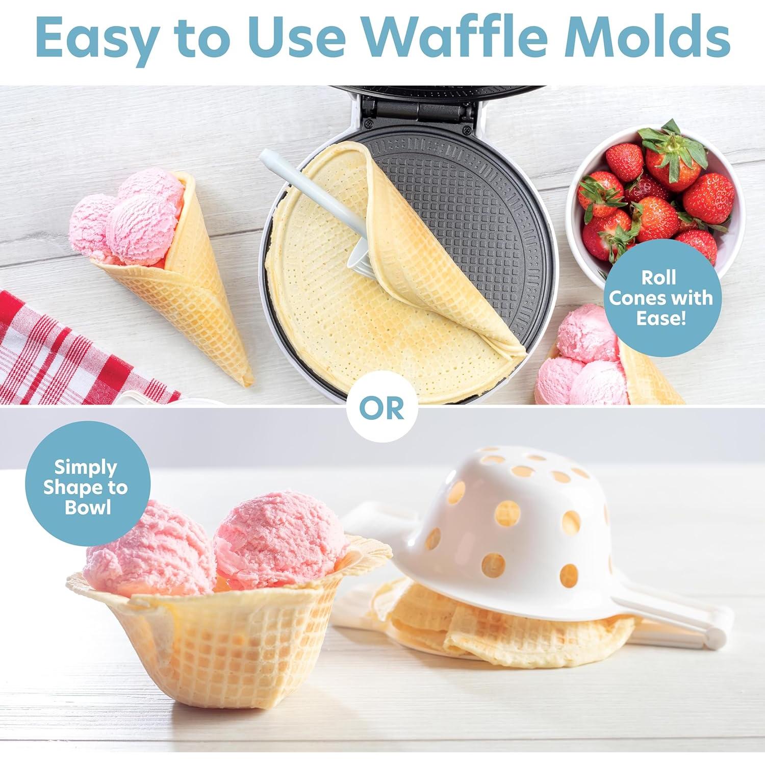 Hacedor de Conos y Cuencos de Waffle CucinaPro 350W Antiadherente