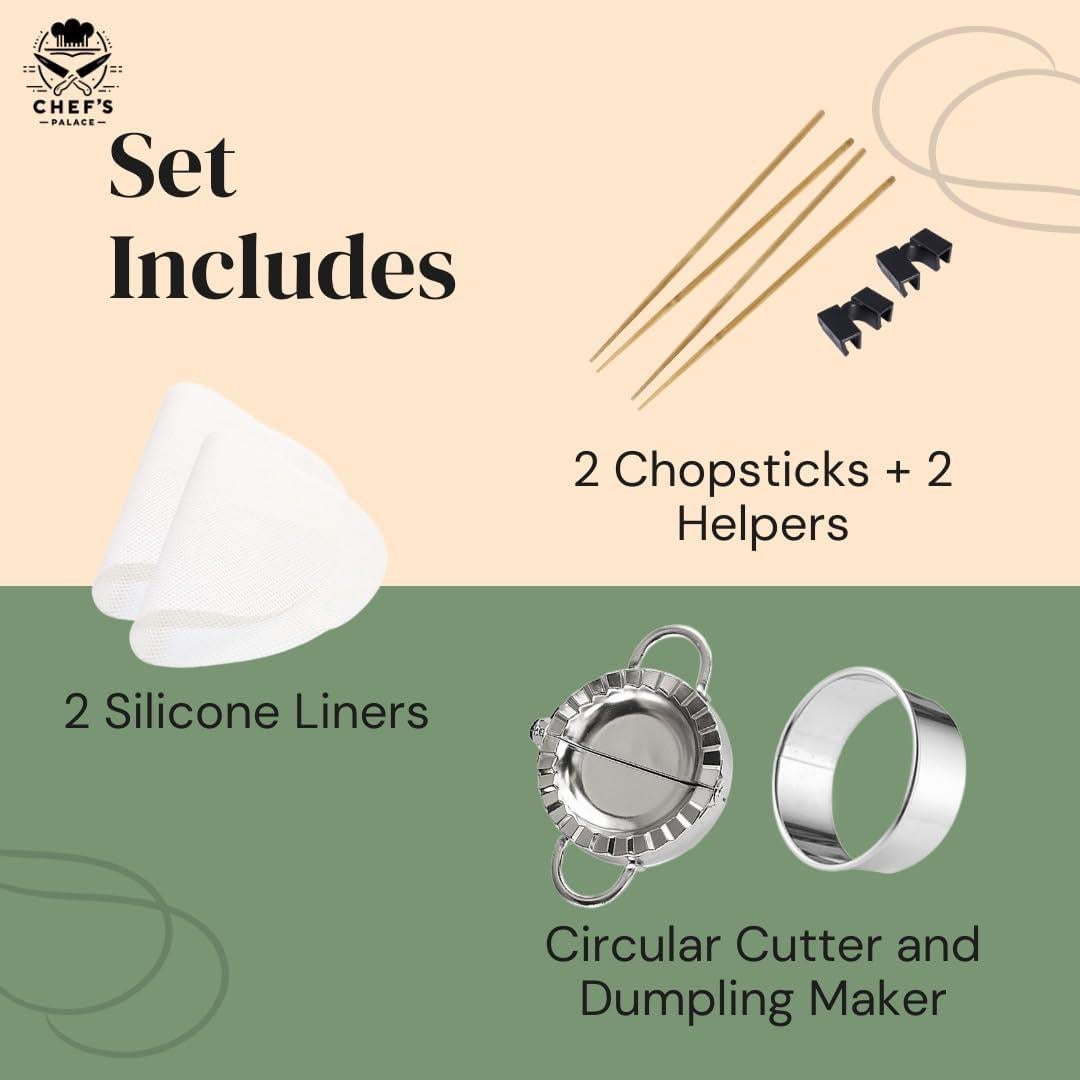 Cesta de Vapor de Bambú 25.4 cm XIANG TENG con Palillos y Accesorios