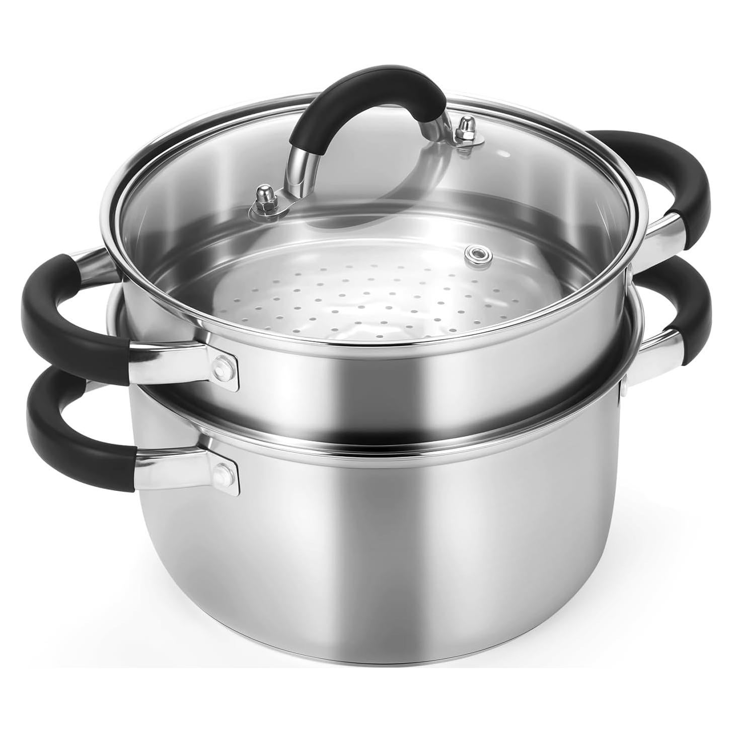 Olla Vapor Kirecoo 3.2QT Acero Inoxidable con Canasta