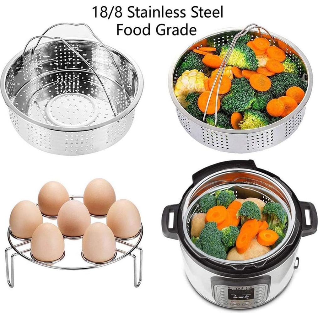 Juego de Cestas de Vapor OYSIR + Soporte para Huevos + Molde 18 cm