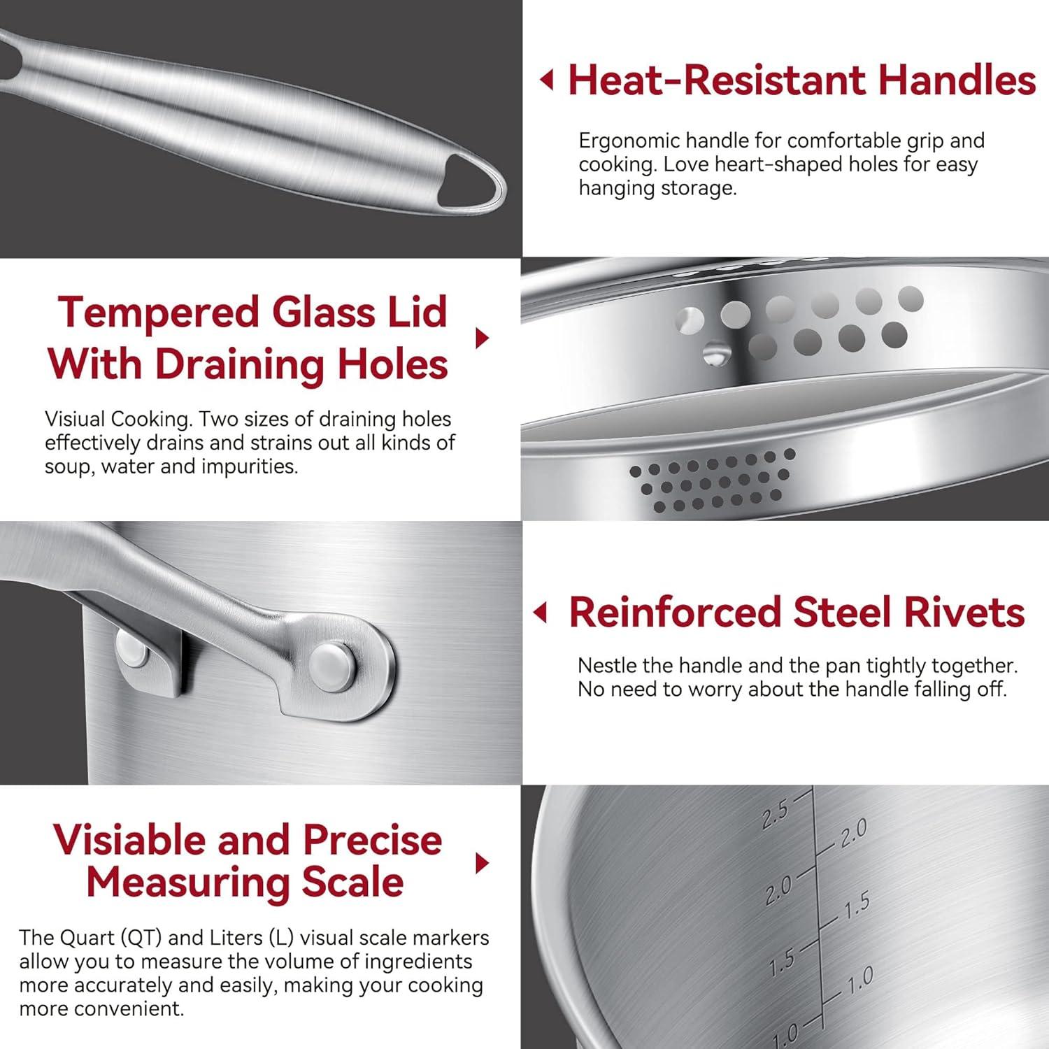 Cacerola de Acero Inoxidable Buttermelt 1.5L con Vaporera