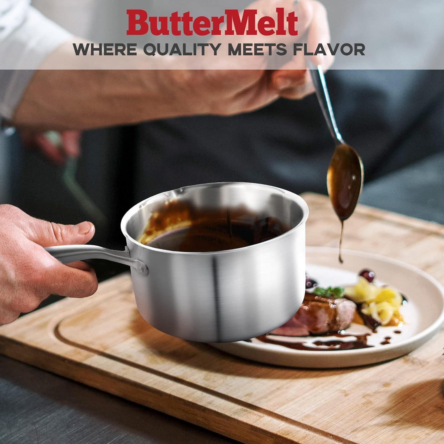 Cacerola de Acero Inoxidable Buttermelt 1.5L con Vaporera