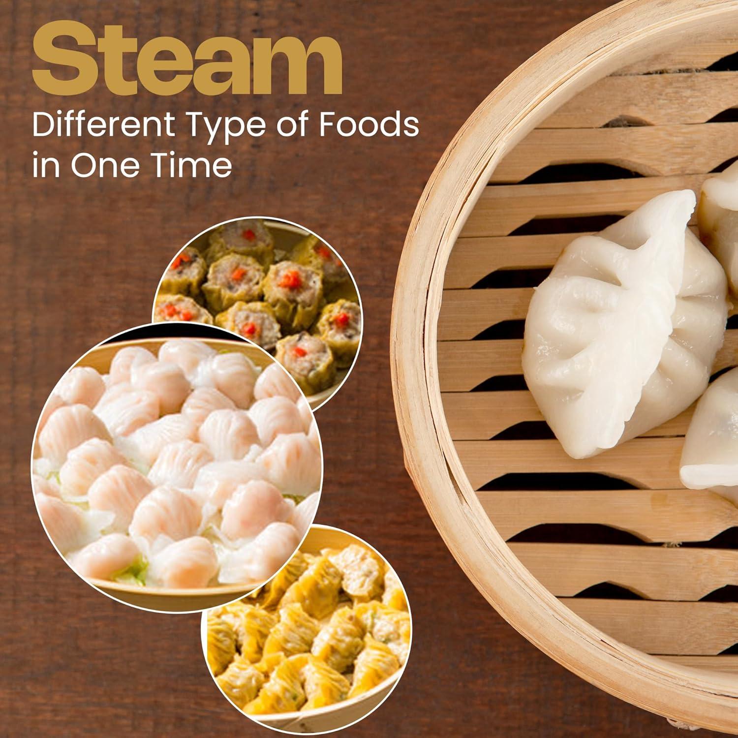 Vaporizador de Bambú 10" Kitchen & Co - Juego Completo 2 Niveles