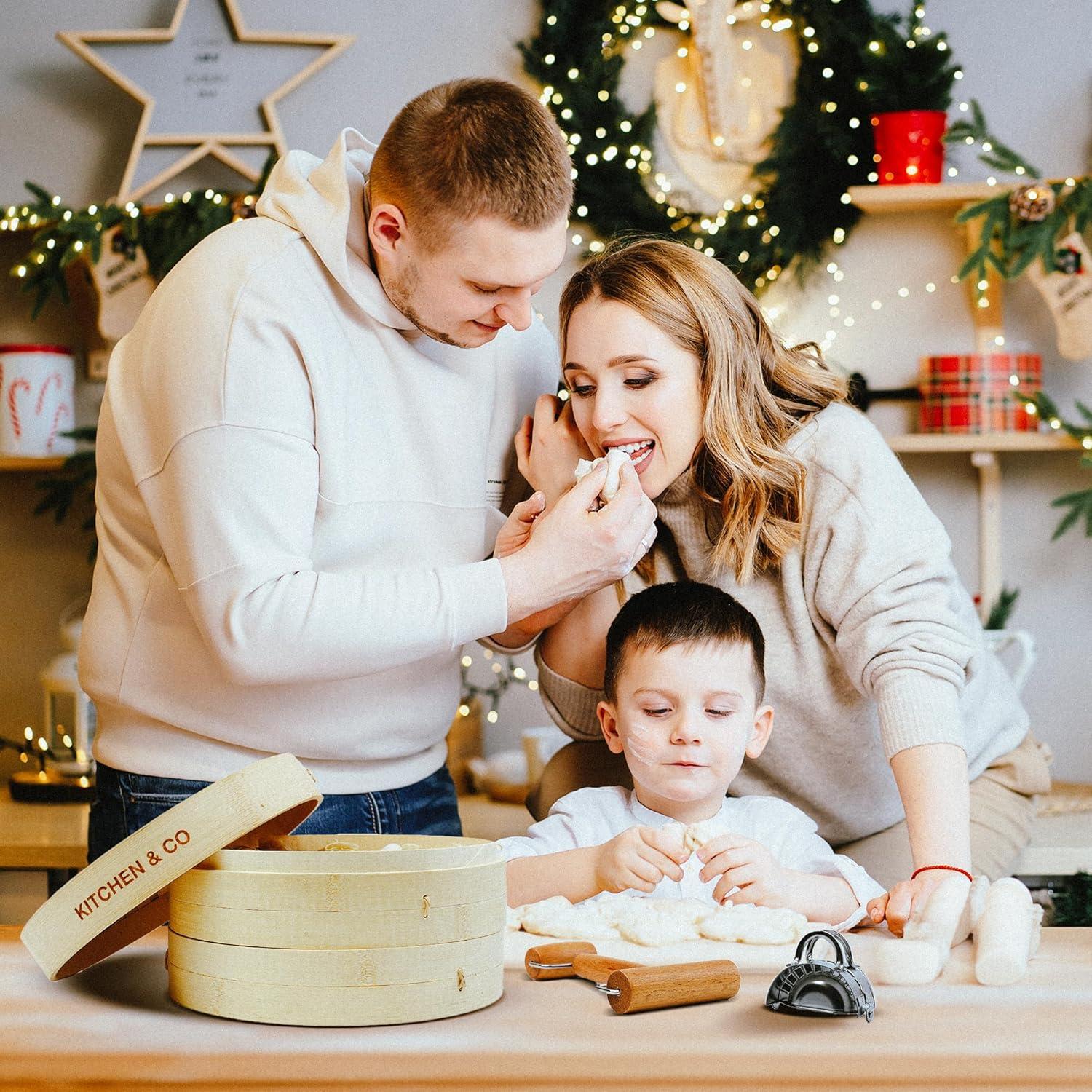 Vaporizador de Bambú 10" Kitchen & Co - Juego Completo 2 Niveles