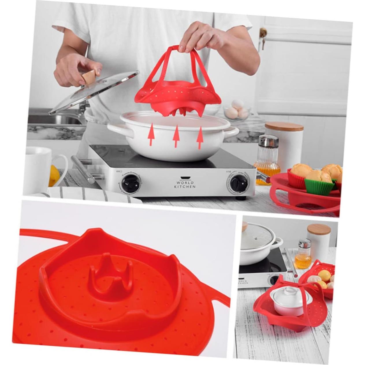 Cesta de Silicona Plegable STOBAZA para Olla de Cocina 35,5x20cm