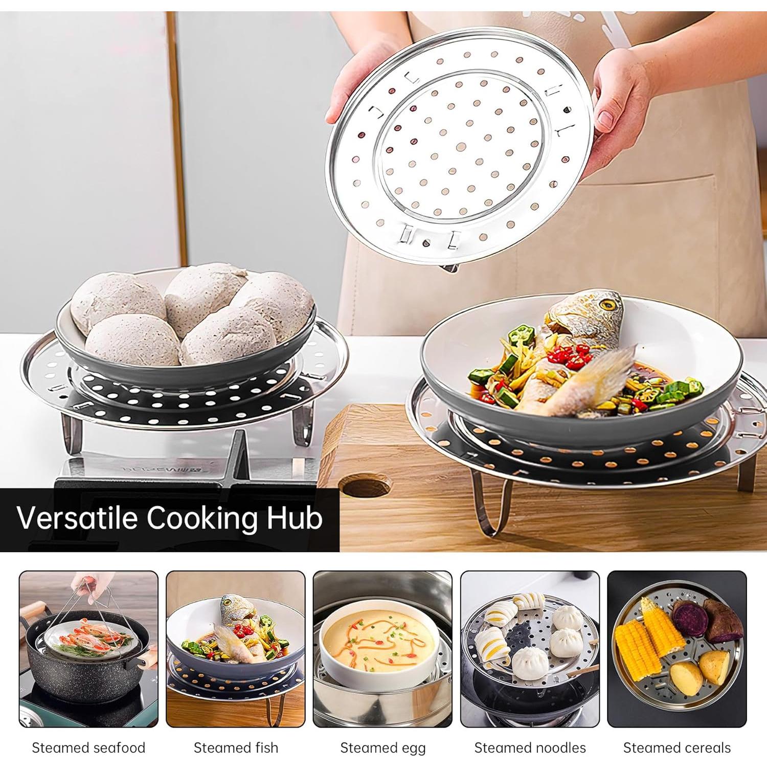 Rejilla de vapor Nufiwra 21.5 cm acero inoxidable 2 piezas