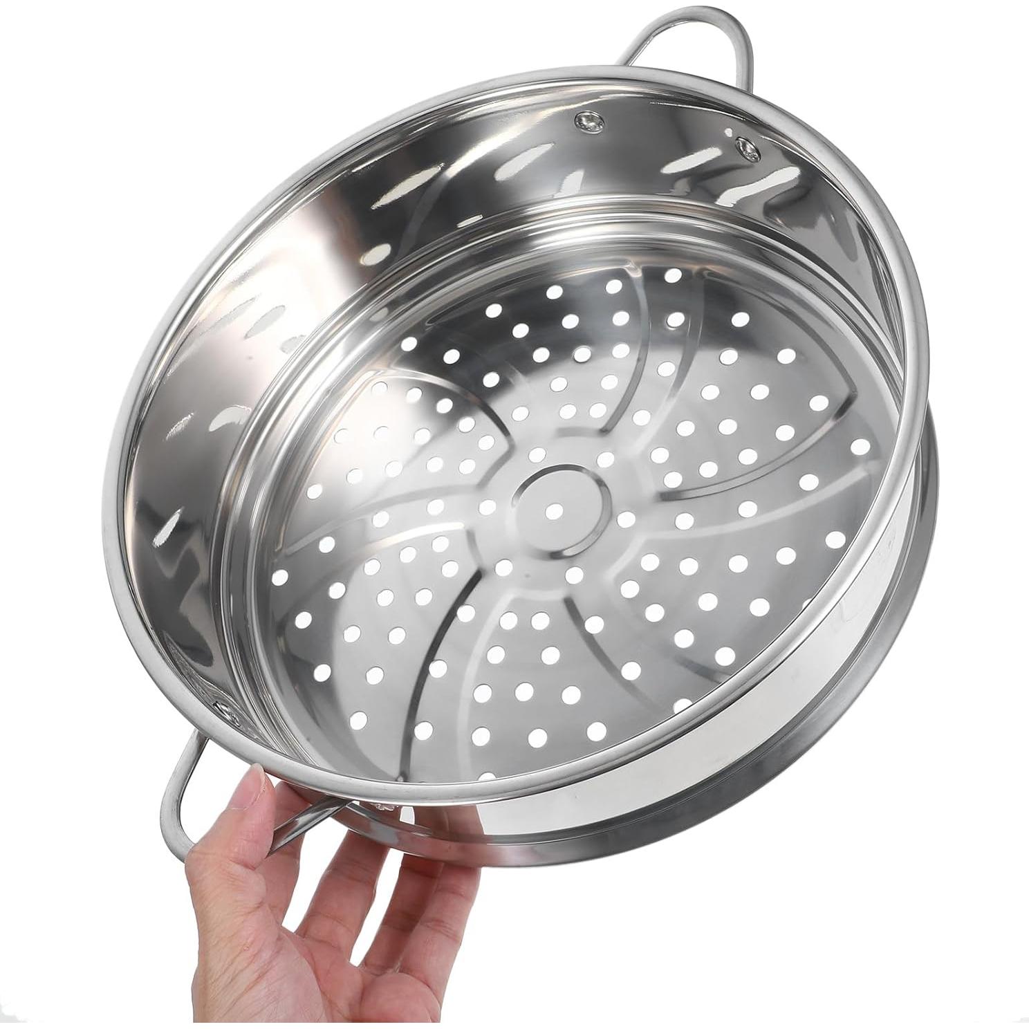 Cesta de Vapor Acero Inoxidable Hemoton 24.9 cm Plata