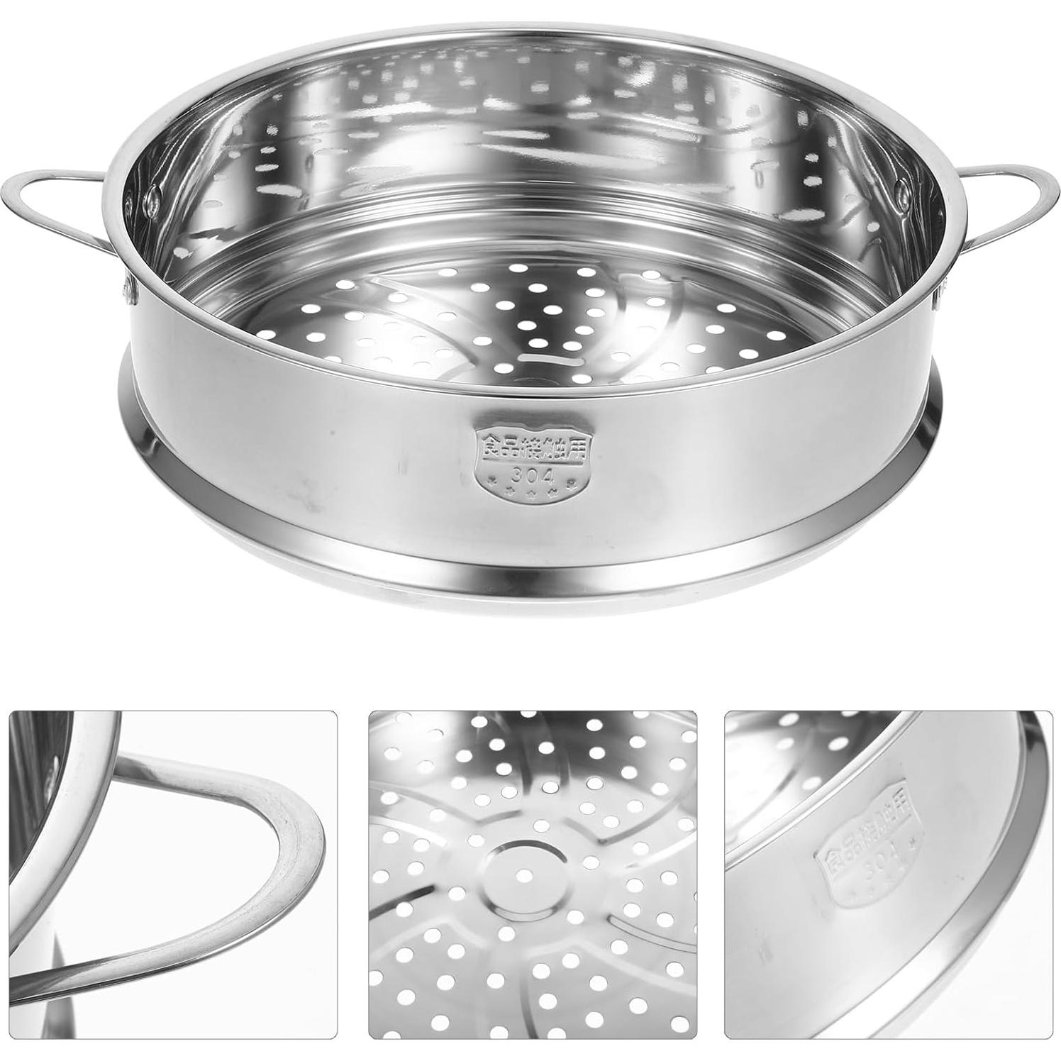 Cesta de Vapor Acero Inoxidable Hemoton 24.9 cm Plata