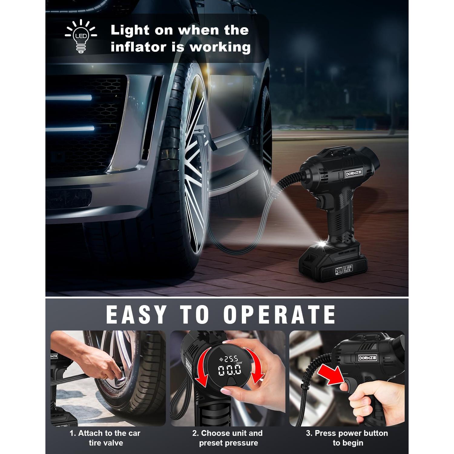 Compresor de Aire DORMZIE ST189CD 150 PSI Portátil 20V