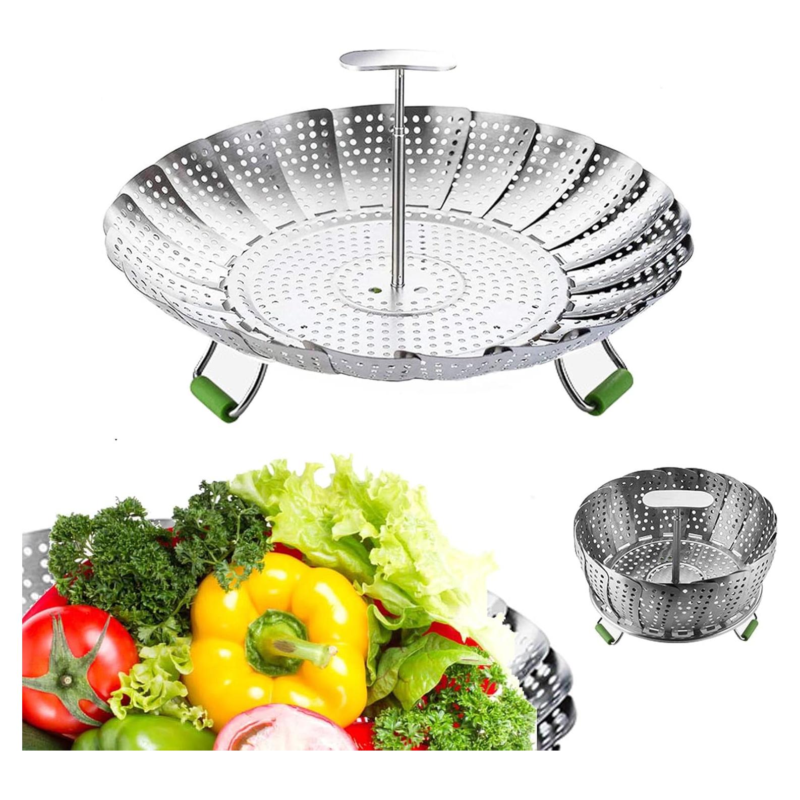 Cesta de Vapor Ajustable Acero Inoxidable Puluru 13-23 cm