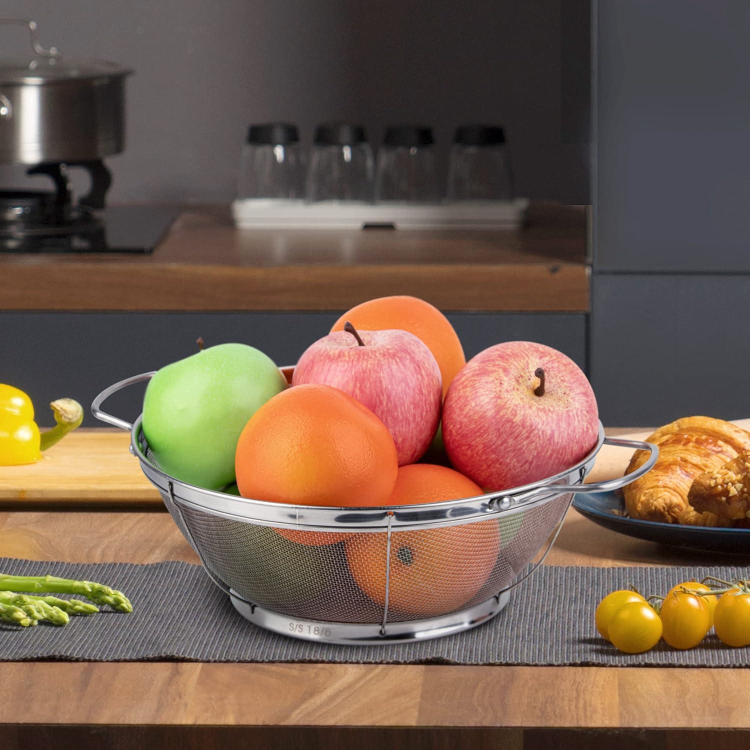 Paquete de 3 Coladores de Acero Inoxidable Tiawudi 27,94 cm