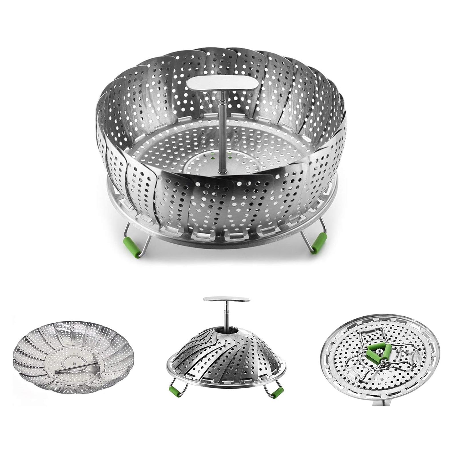 Cesta de Vapor Plegable Acero Inoxidable 13 a 23 cm