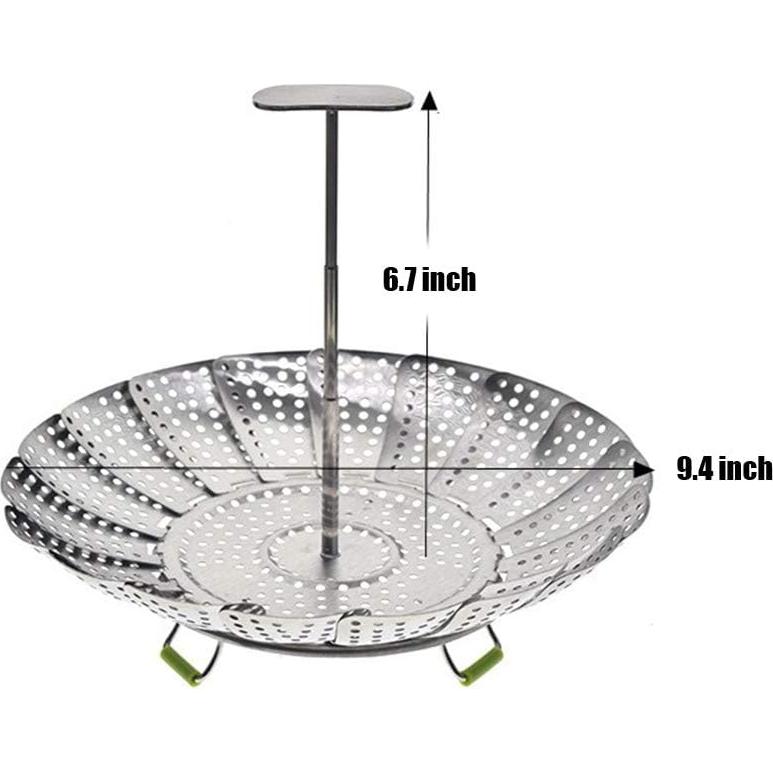 Cesta de Vapor Plegable Acero Inoxidable 13 a 23 cm