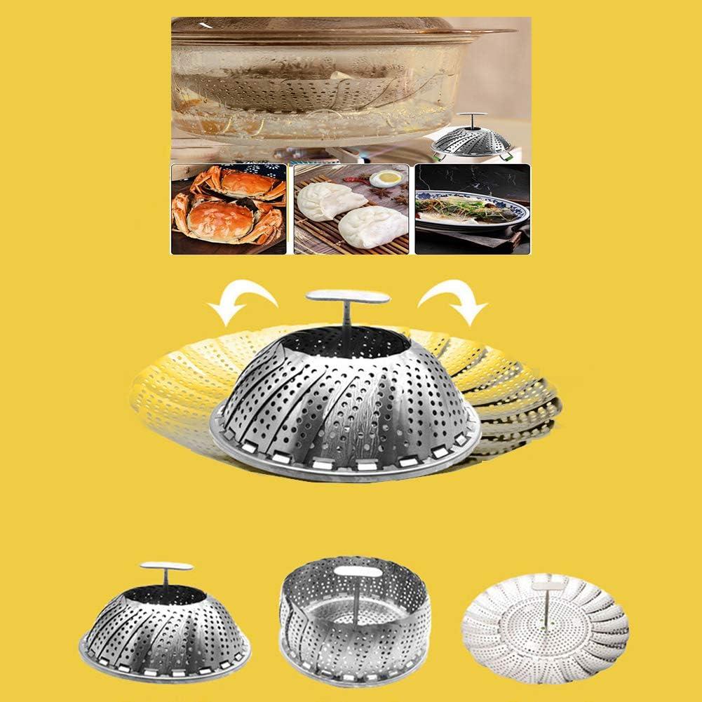 Cesta de Vapor Plegable Acero Inoxidable 13 a 23 cm