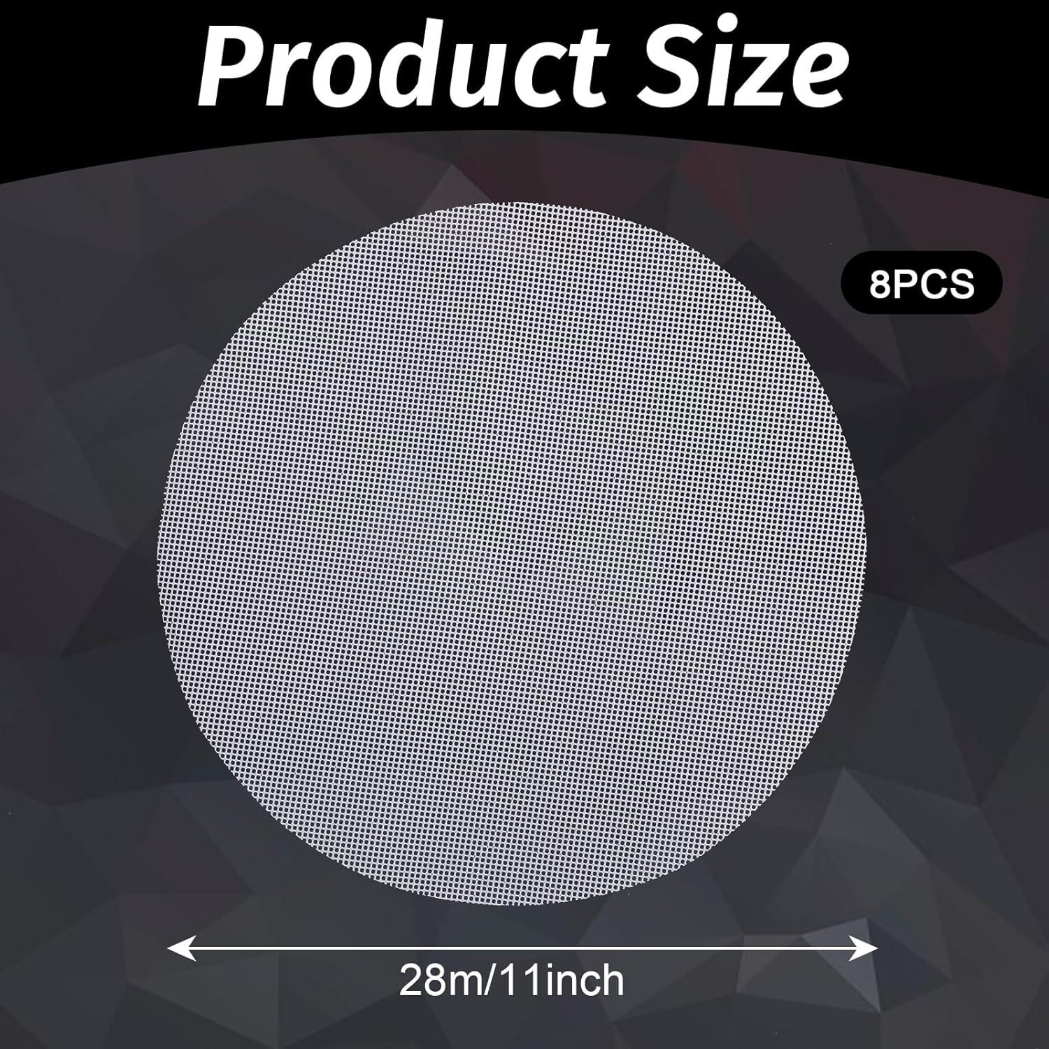 8 Pcs Round Silicone Steamer Liners, 11inch Non-stick Silicone Steamer Mesh Mat Reusable Dumplings Bamboo Basket Inserts Pad Dim Sum Mesh for Home Kitchen Restaurant Cooking and Baking