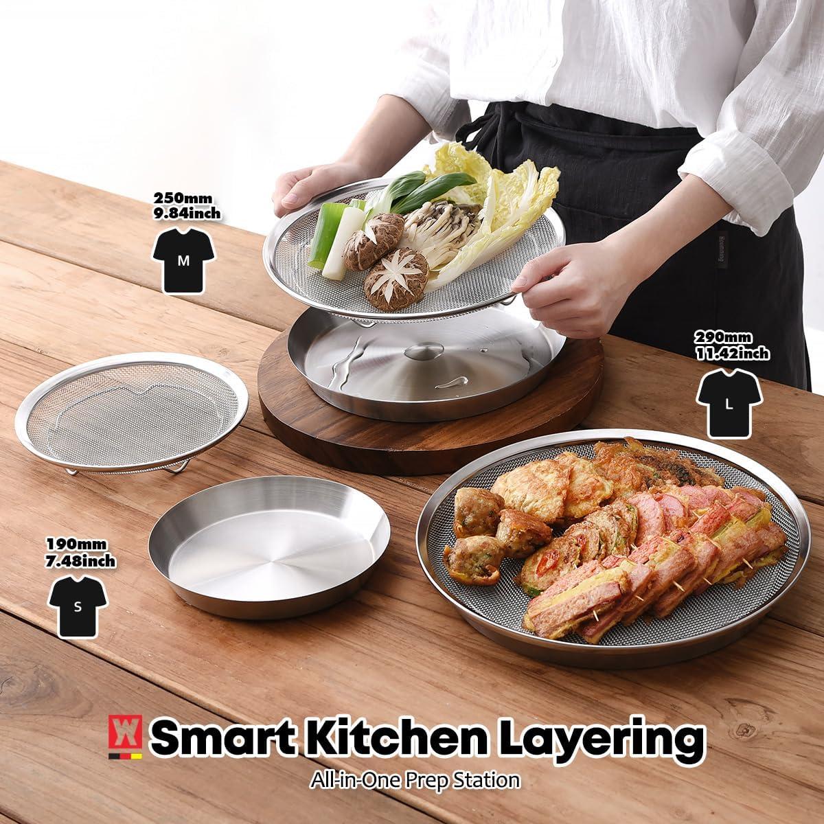 Juego de bandejas de malla WAGENSTEIGER 19 cm acero inoxidable