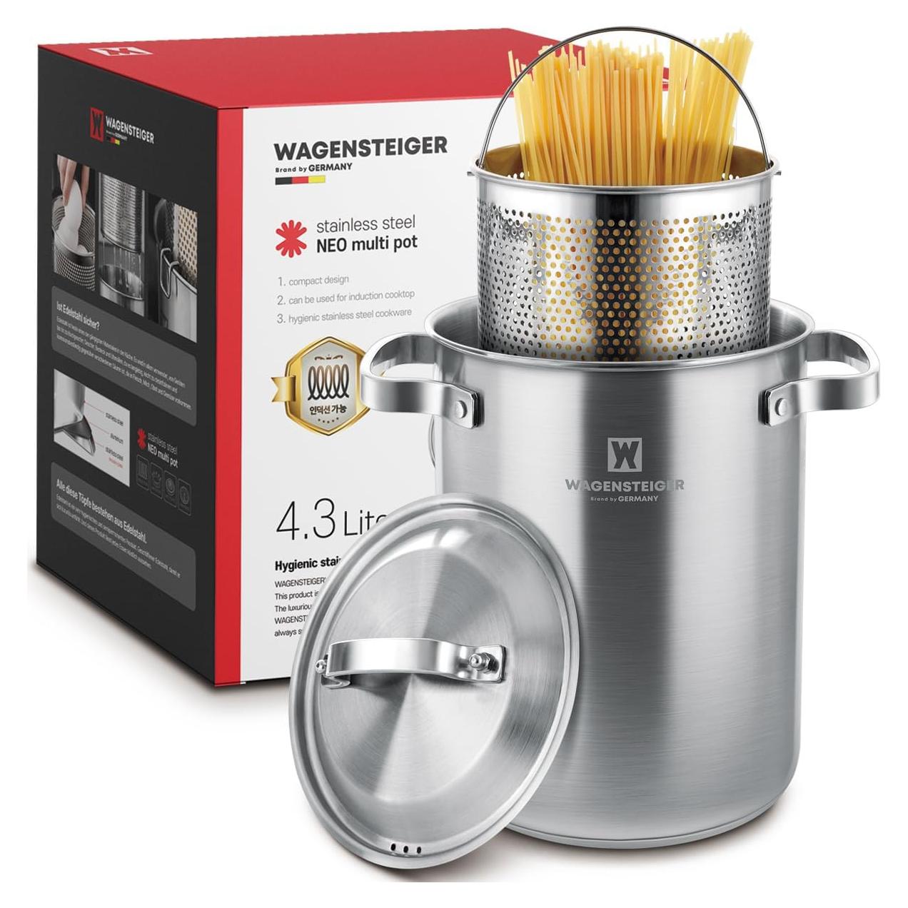 Olla de vapor de acero inoxidable BOTEM 4.3L con cesta