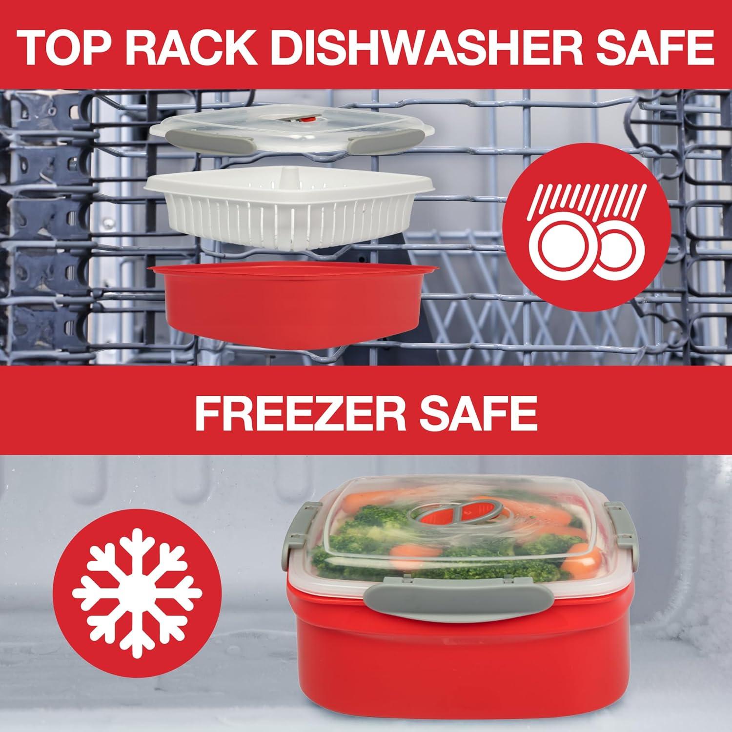 Vaporera de Microondas Buena Cocina 3 Piezas 1.3L Libre BPA